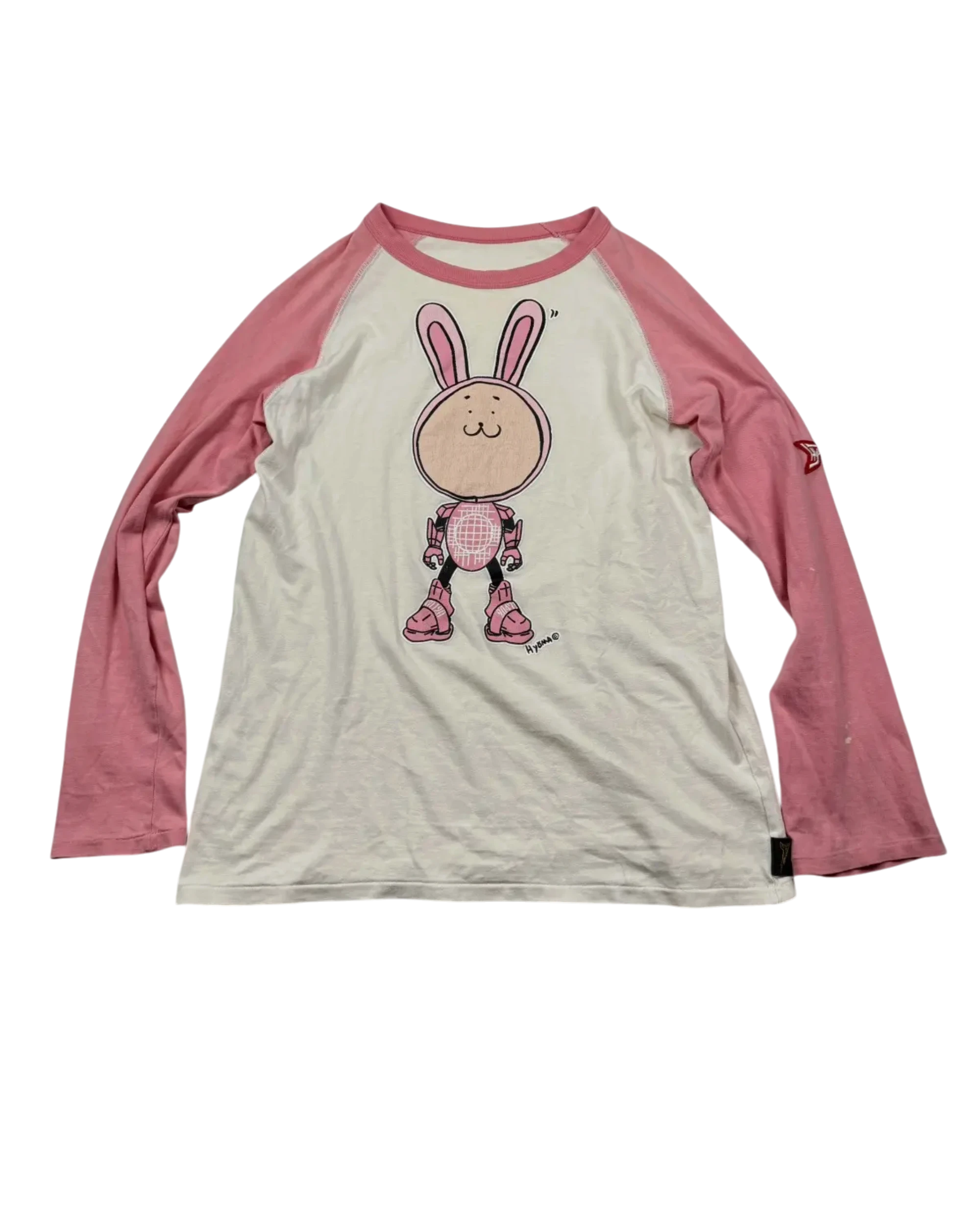 20471120 Hyoma Pink Bunny Raglan Shirt