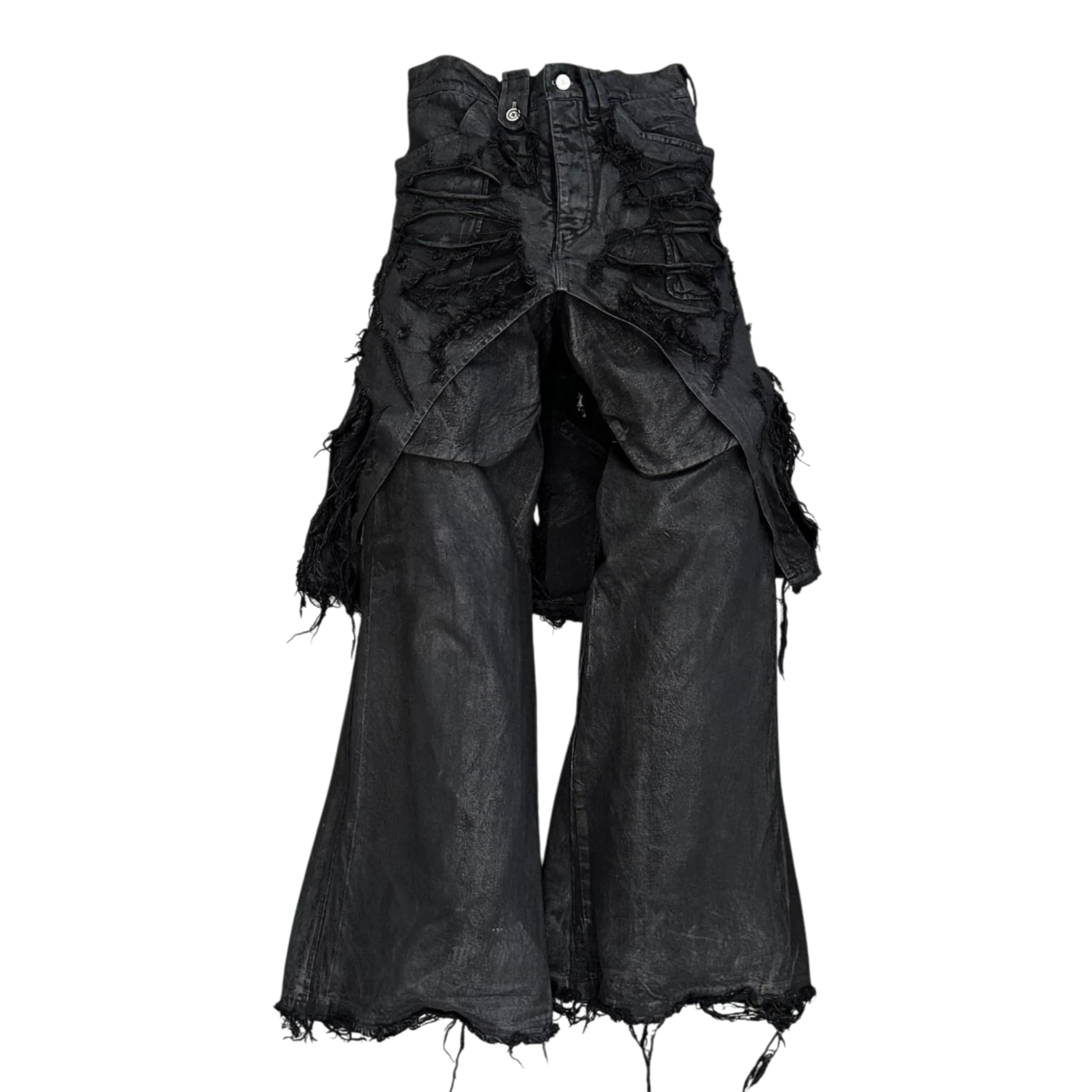Shine Luxury Studios Irinestar Layered Distressed Inserted Flared