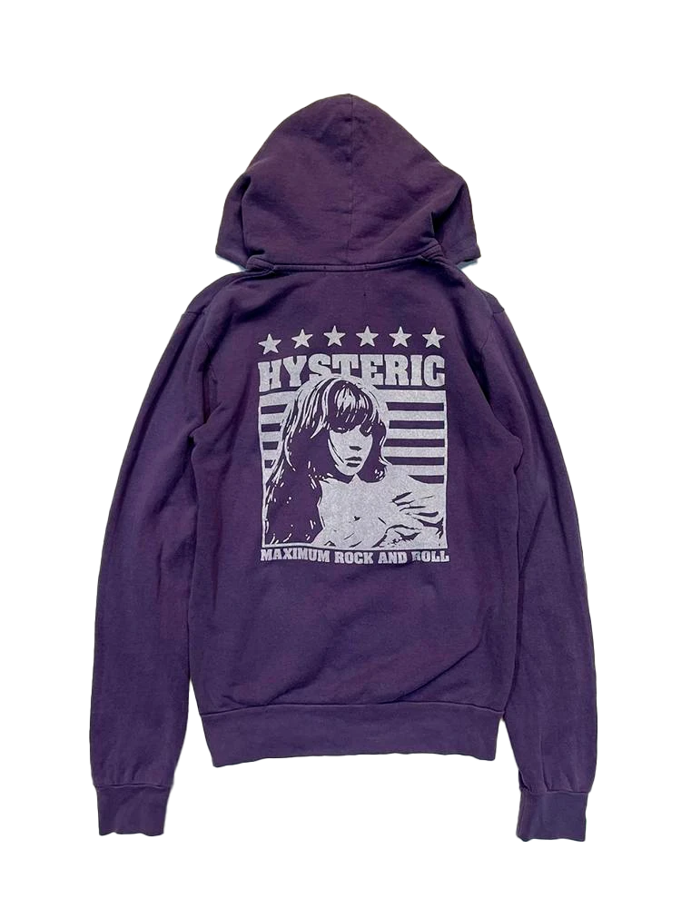 Hysteric Glamour «Maximum Rock and Roll» Girl Graphic Zip-Up Hoodie