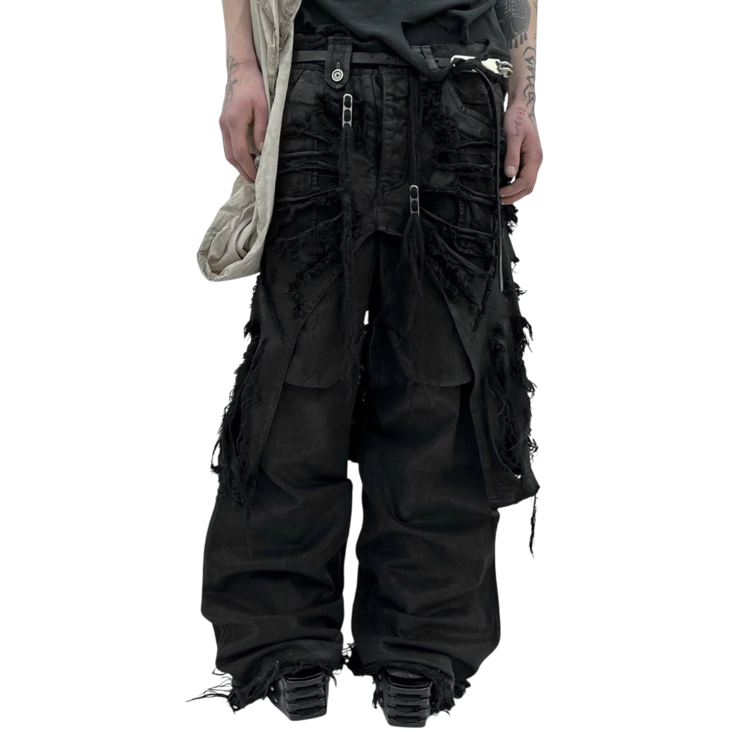 Shine Luxury Studios Irinestar Layered Distressed Inserted Flared