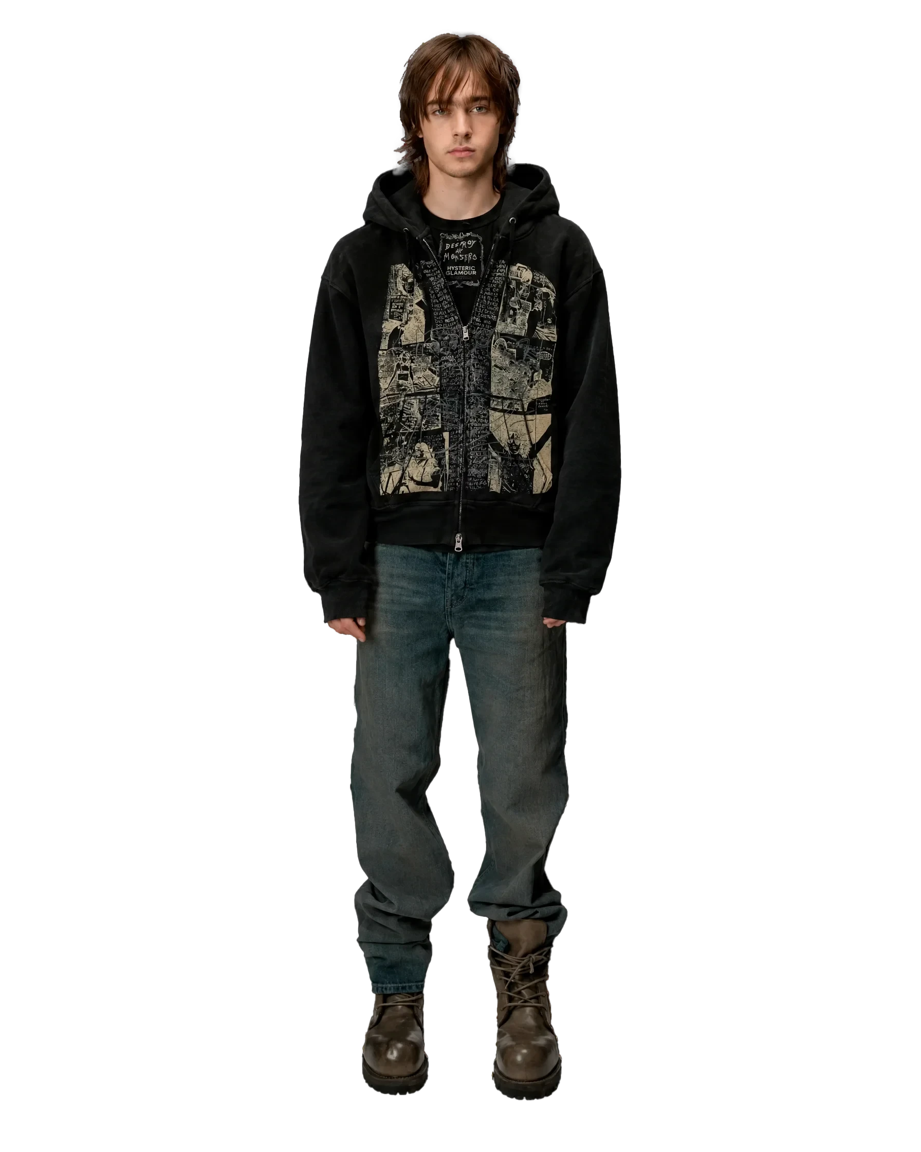 Hysteric Glamour x Destroy All Monsters «Comic Collage» Full-Zip Hoodie