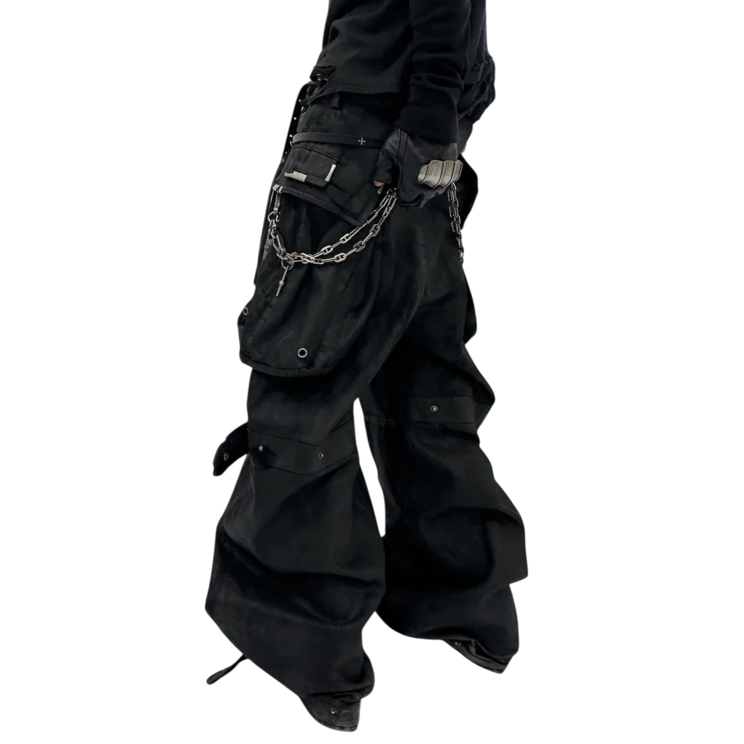 Shine Luxury Studios Gatso Layered Motocargo Pants