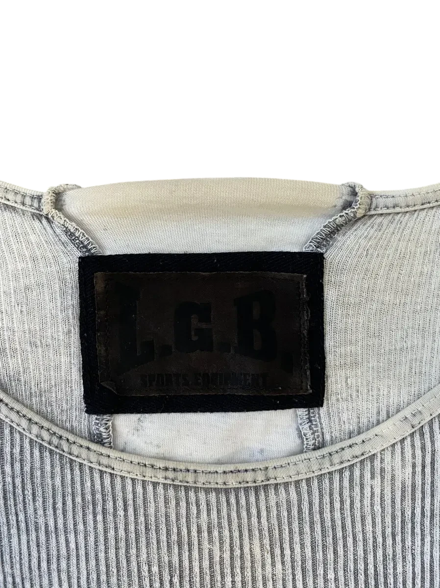 L.G.B. Back Cross Ribbed Elongated Tee