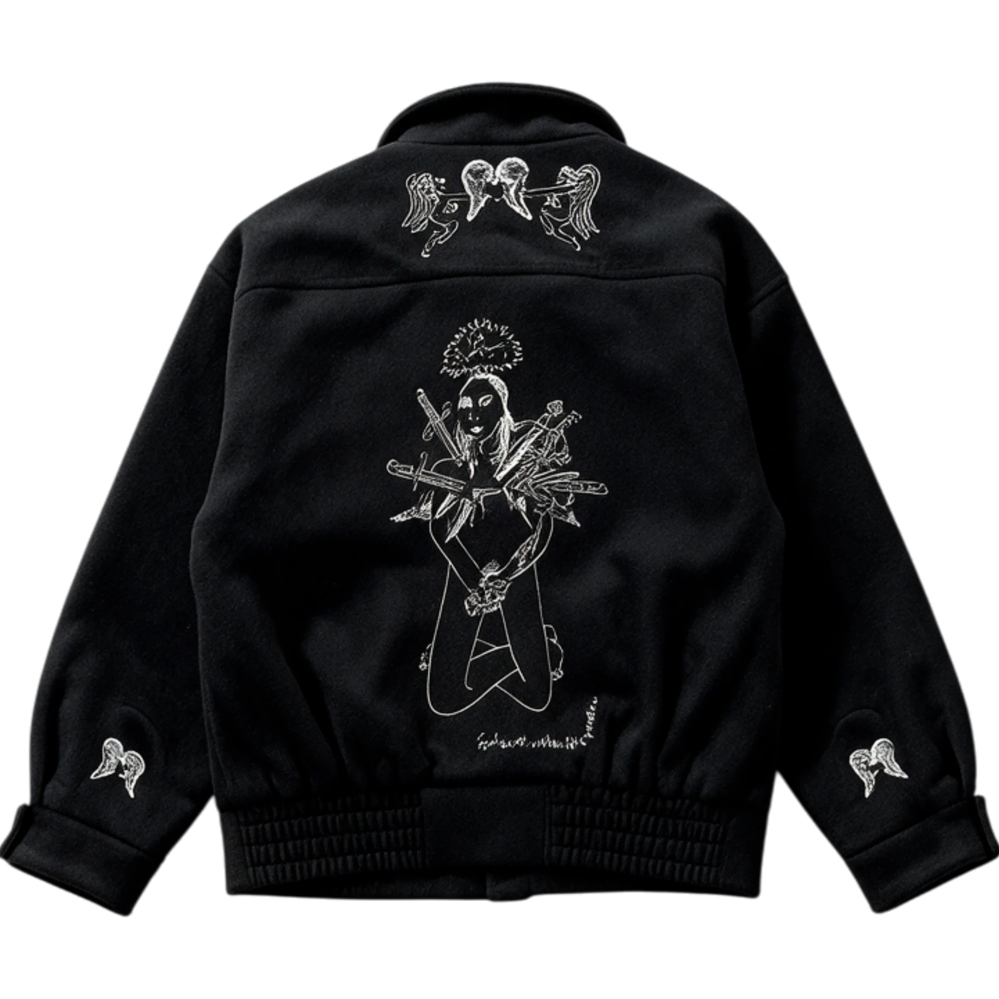 Enfants Riches Déprimés Judgement Angel Cupid Black Wool Jacket