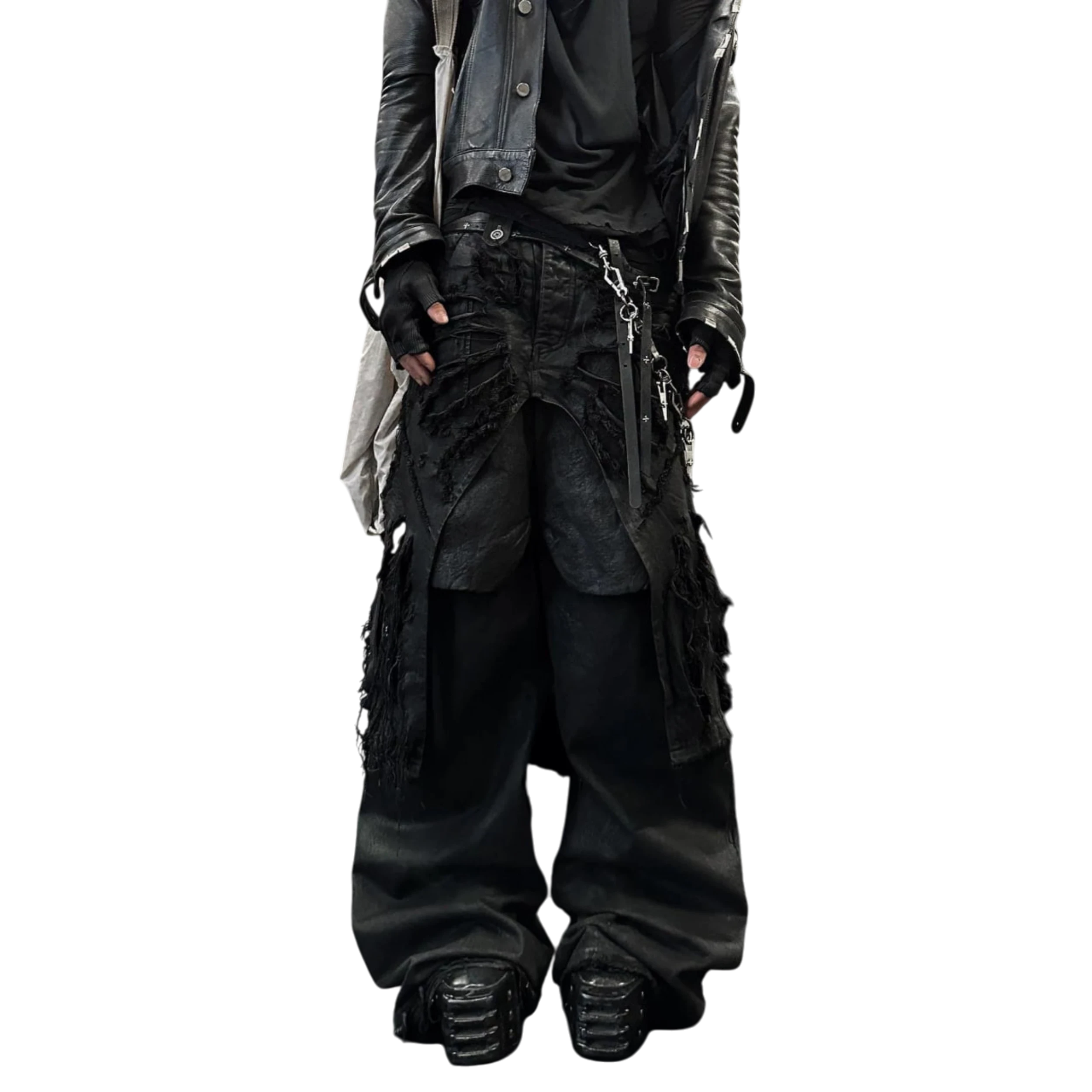 Shine Luxury Studios Irinestar Layered Distressed Inserted Flared