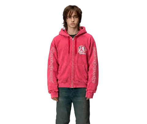 Hysteric Glamour «American Girl» Graphic Sleeve Zip-Up Hoodie