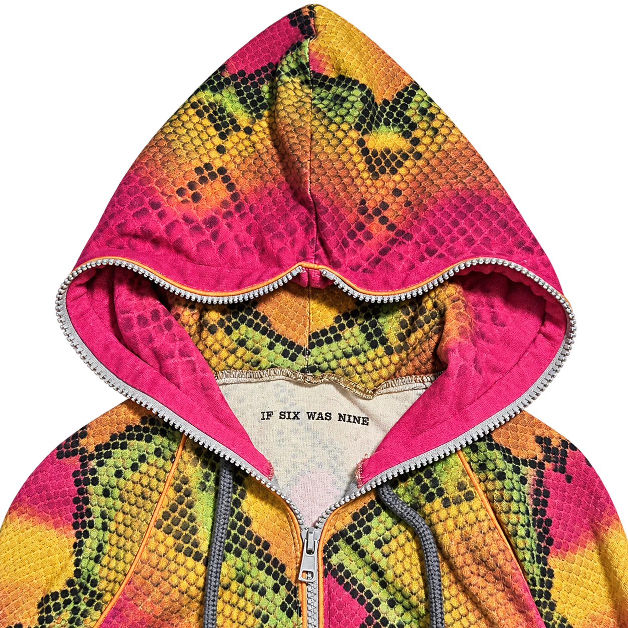 If Six Was Nine Python Printed Zip-Hoodie