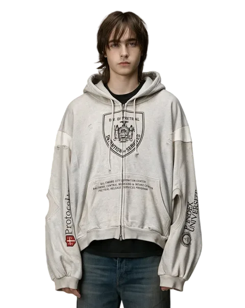 Protocol Index Reconstructed Zip Hoodie