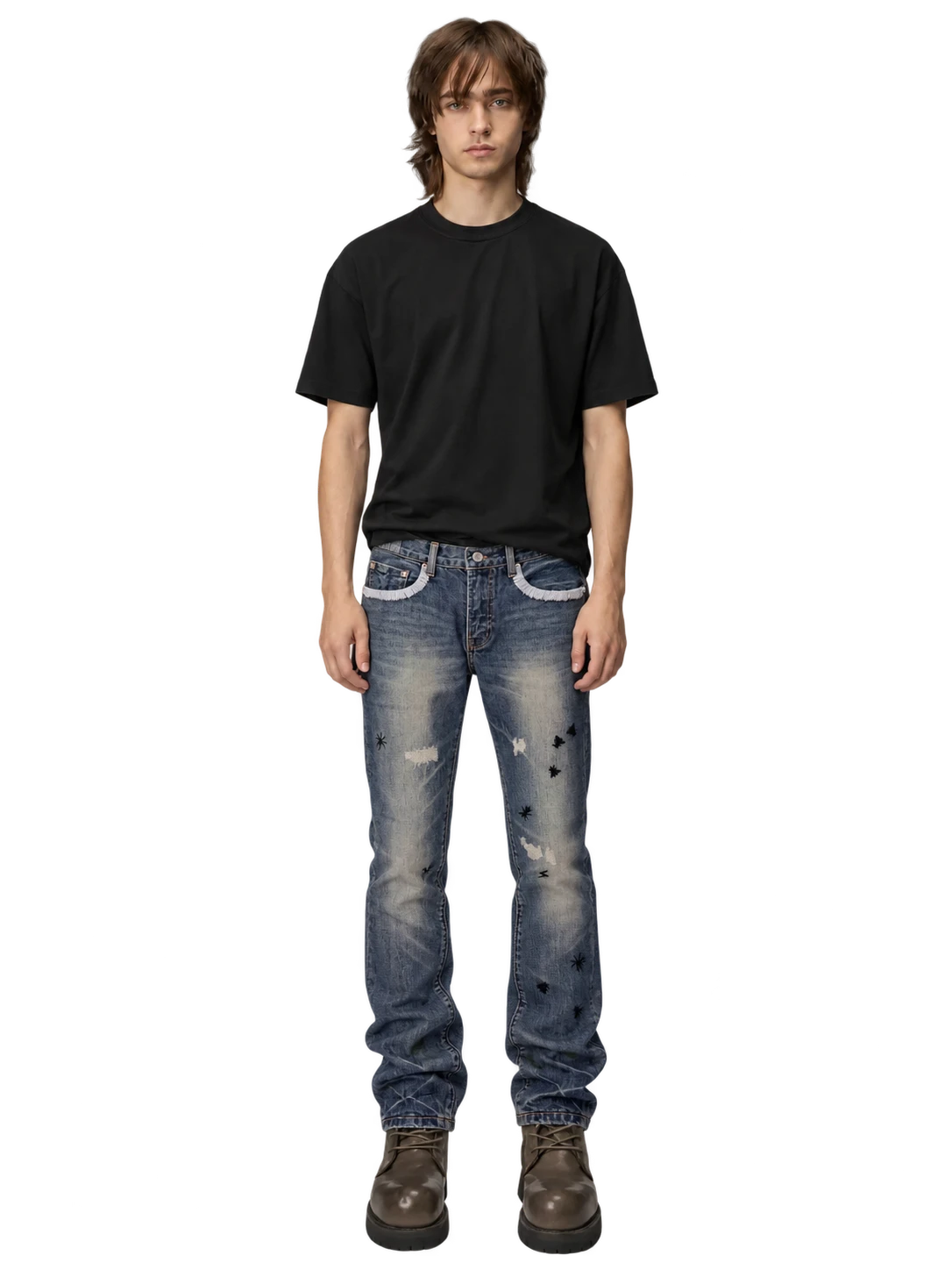 L.G.B. Stars & Stripes Mud-Washed Denim Jeans