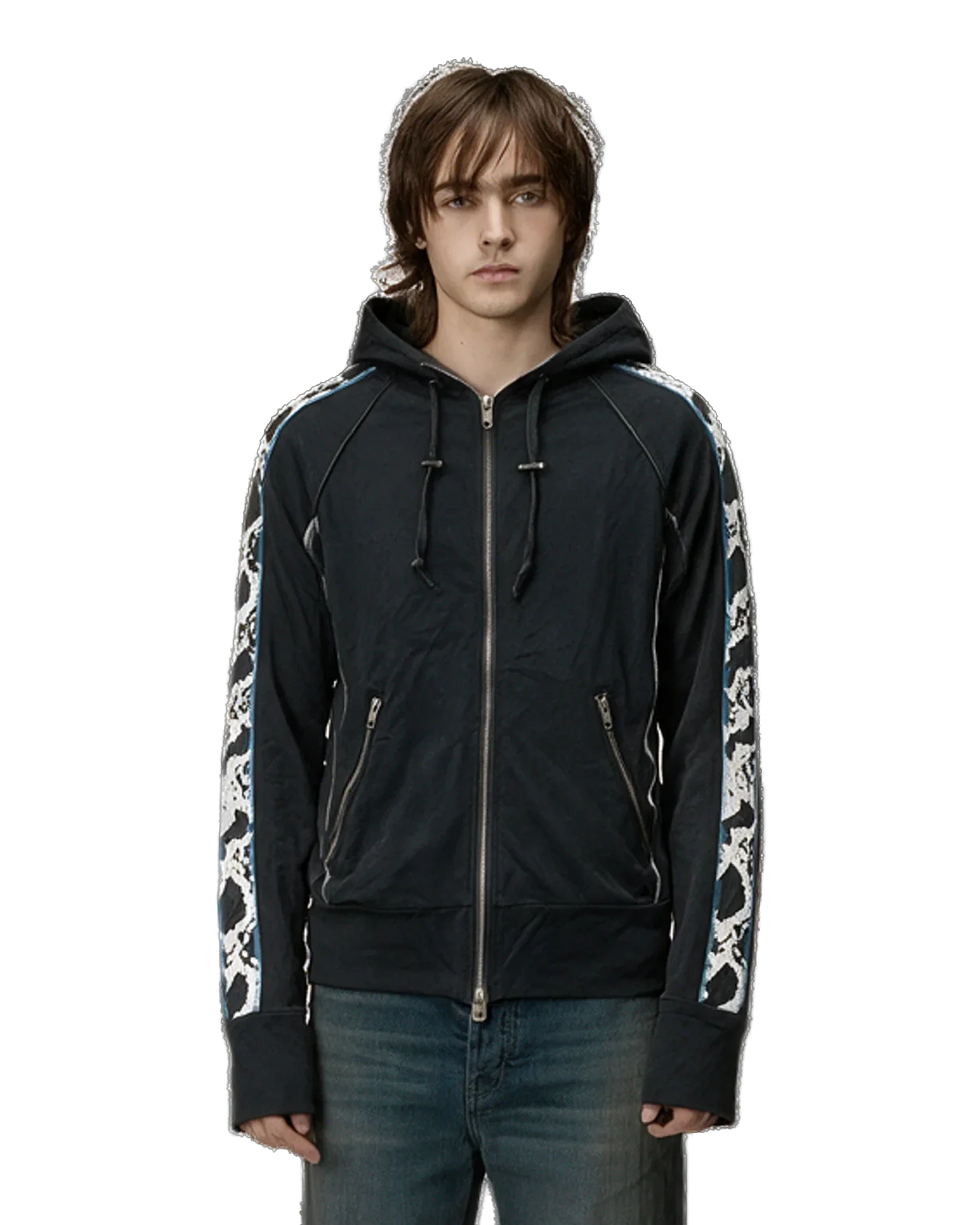 LGB Metallic Snakeskin Zip Hoodie