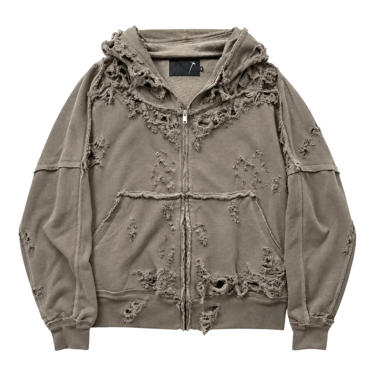 Latui Atelier Distressed Oversized Zip Hoodie