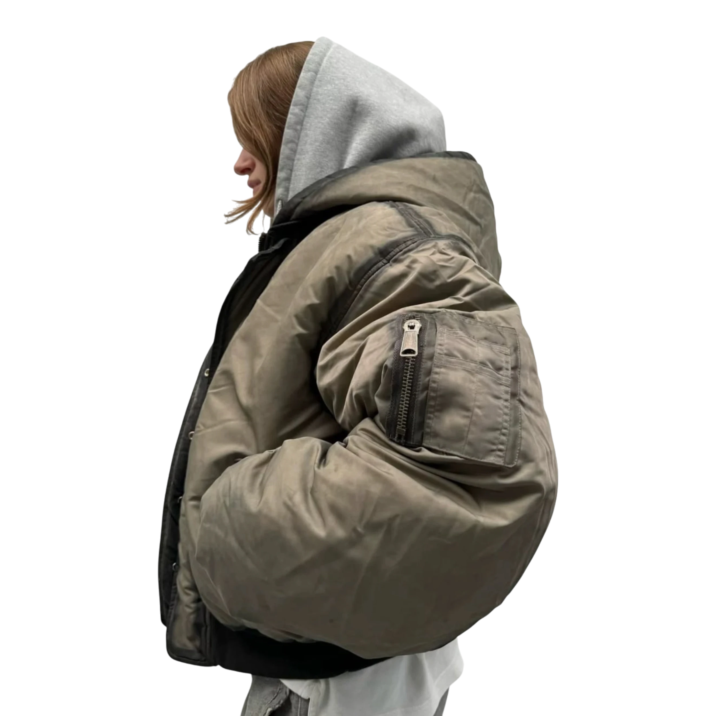 No/Faith Studios Khaki Onyx Bomber Jacket