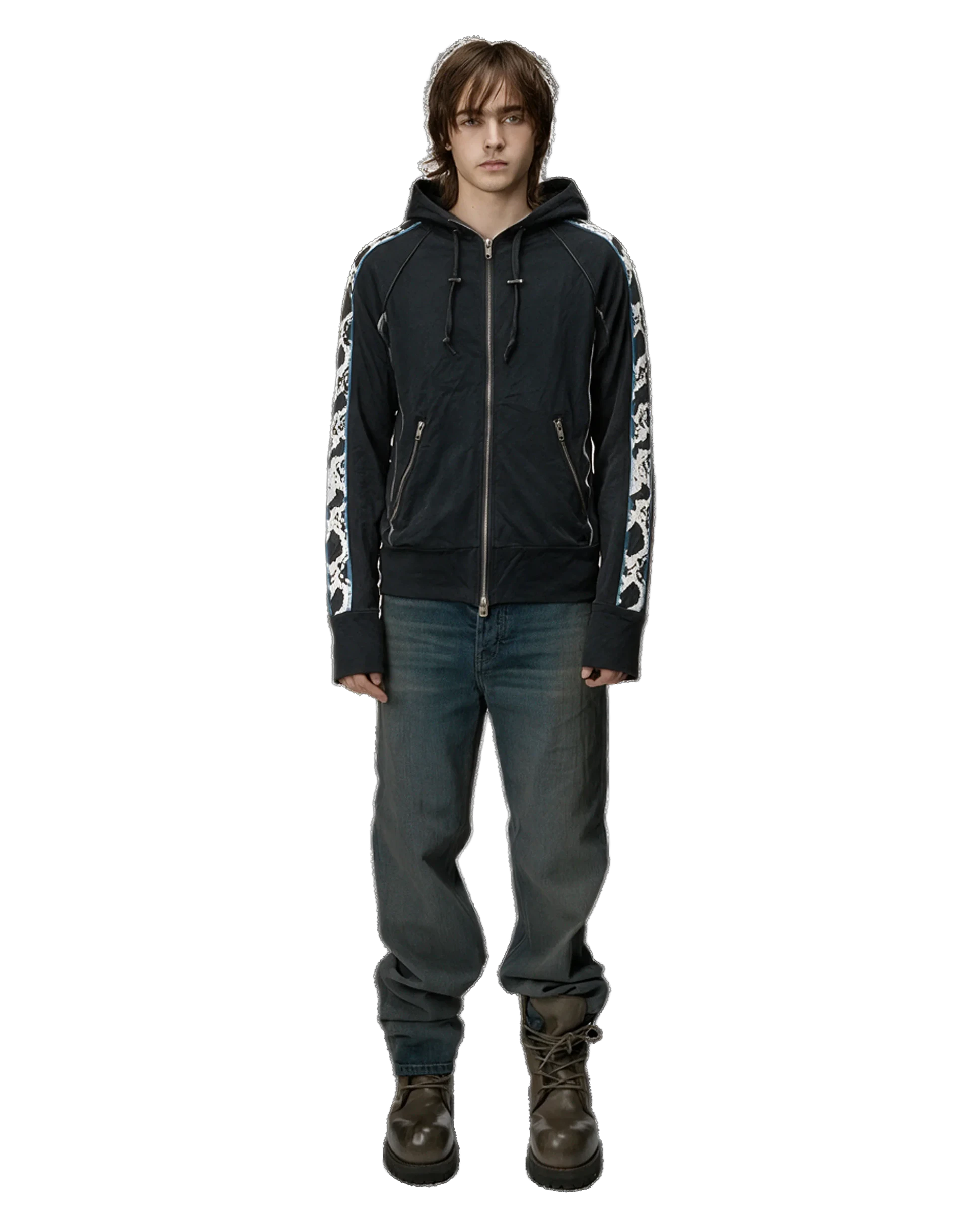 LGB Metallic Snakeskin Zip Hoodie