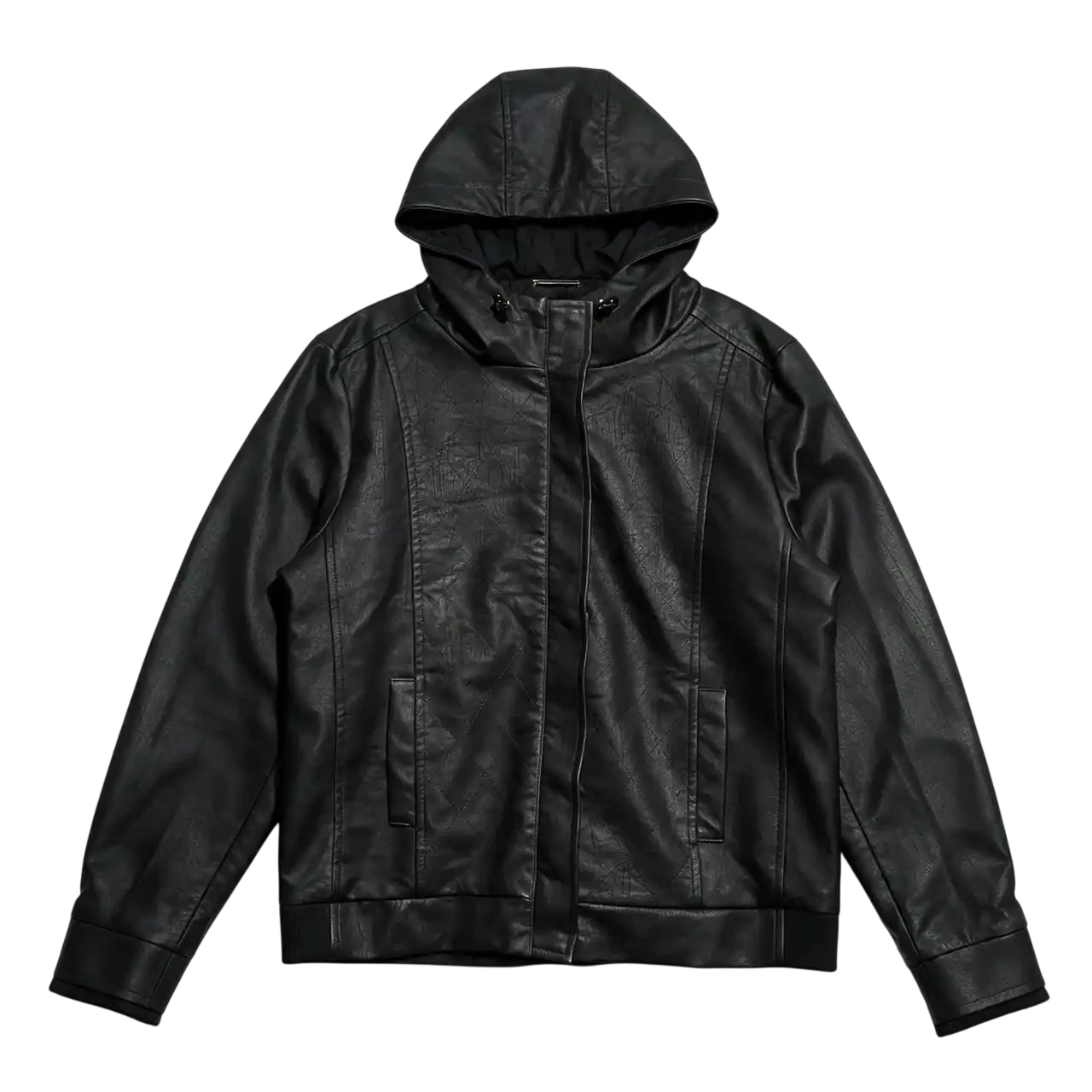 L.G.B. Motorcycle Hooded Leather Jacket
