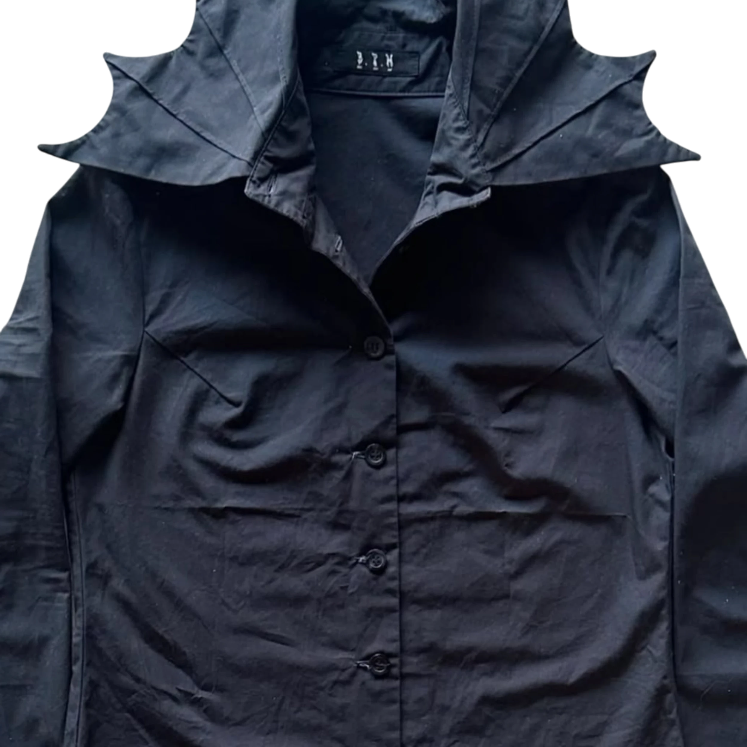 Black Peace Now 'Batwing Collar' Button Up