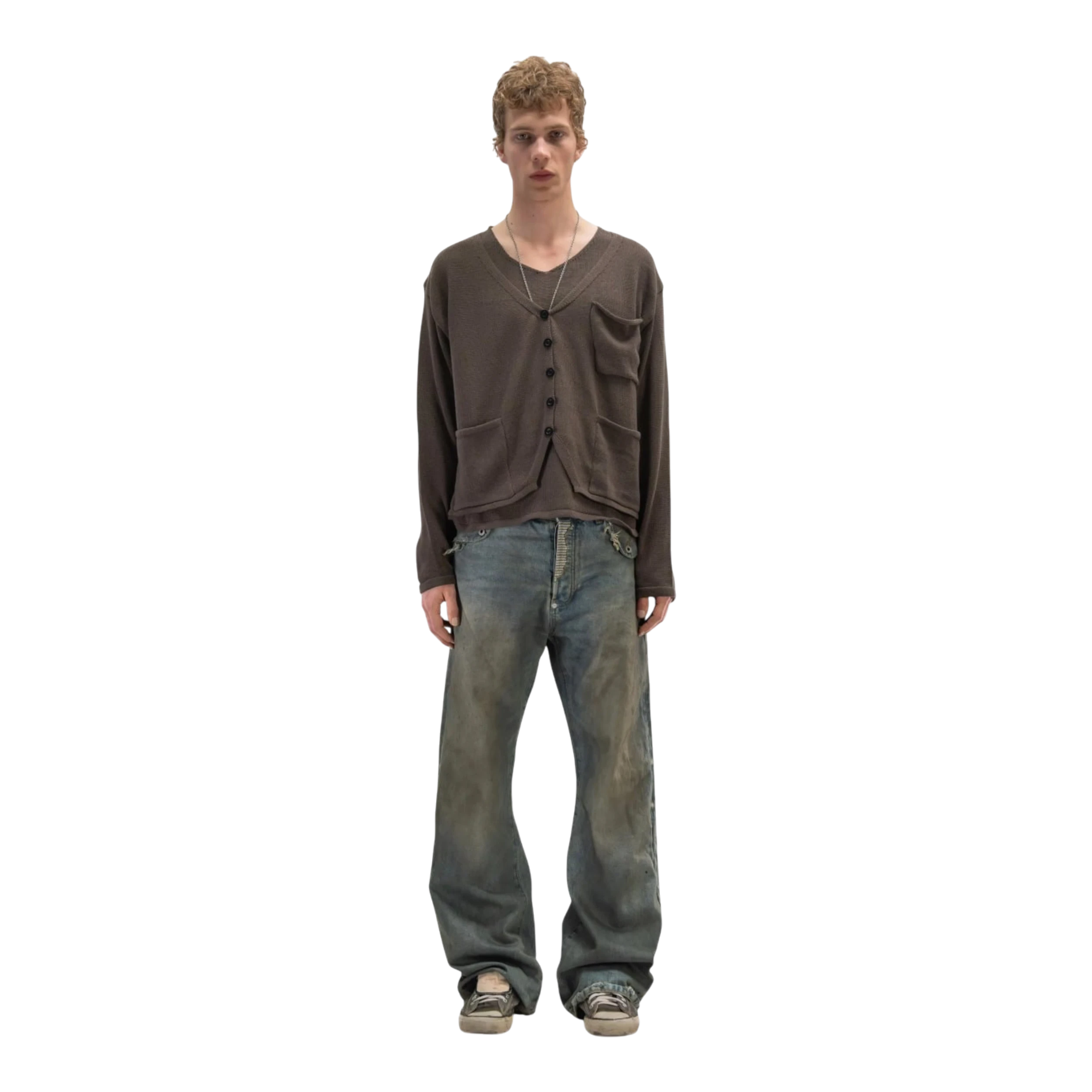 No Faith Studios Brown Knitted Cardigan