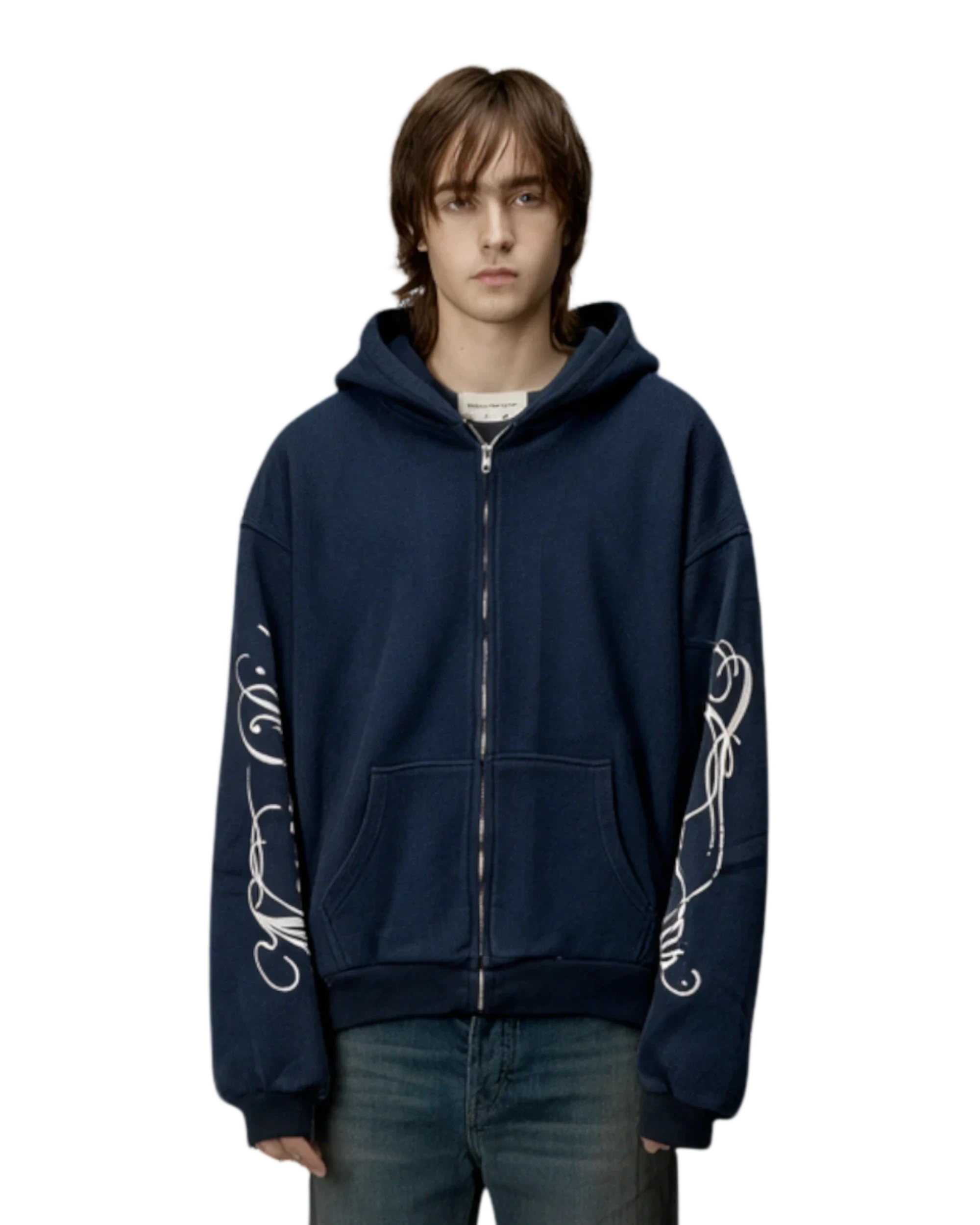 Сalligraphy Waffle Zip-Hoodie