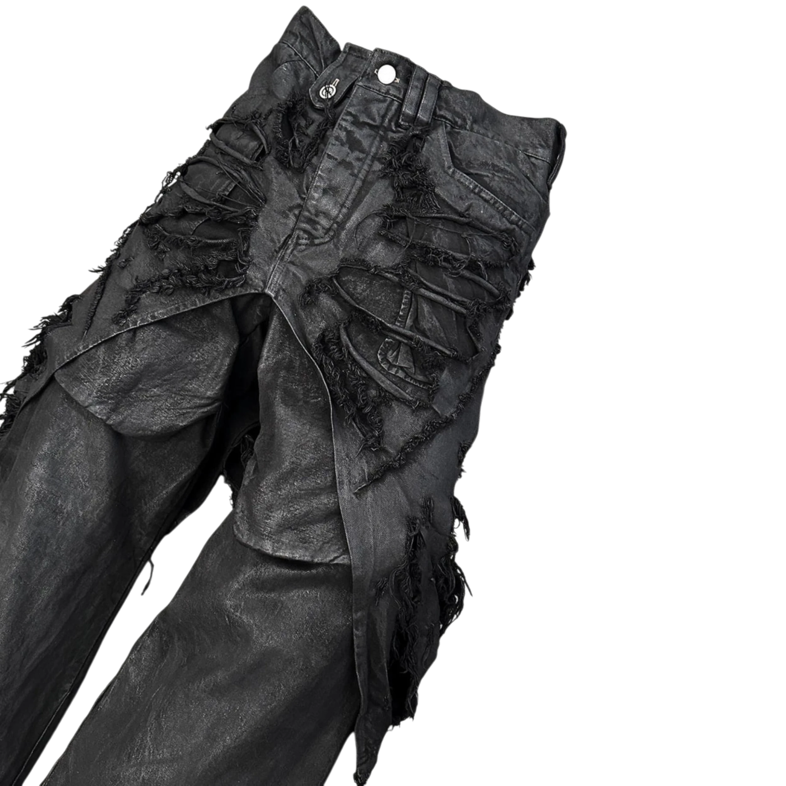 Shine Luxury Studios Irinestar Layered Distressed Inserted Flared