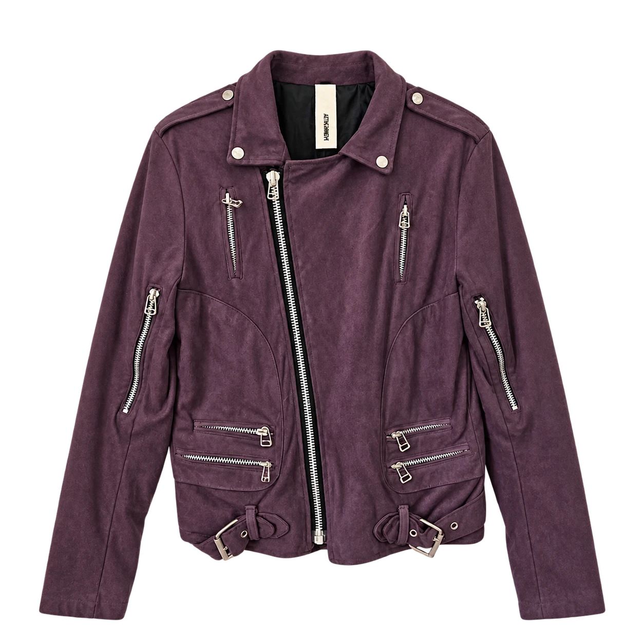 Attachment by Kazuyuki Kumagai Suede Leather Bondage Riders Jacket