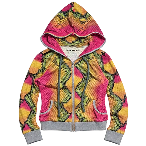 If Six Was Nine Python Printed Zip-Hoodie