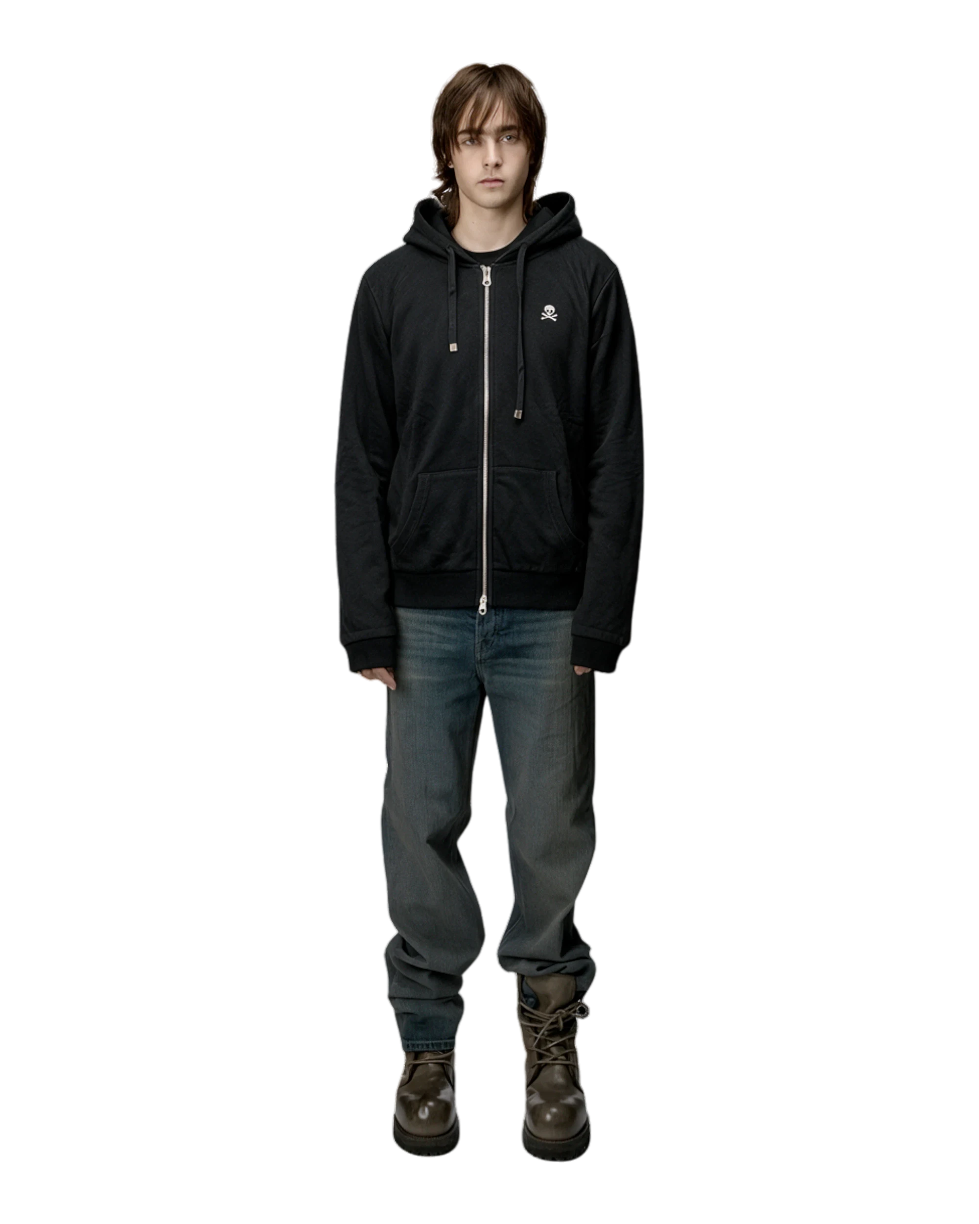 Hysteric Glamour Double Skulls & Girl Zip-Hoodie