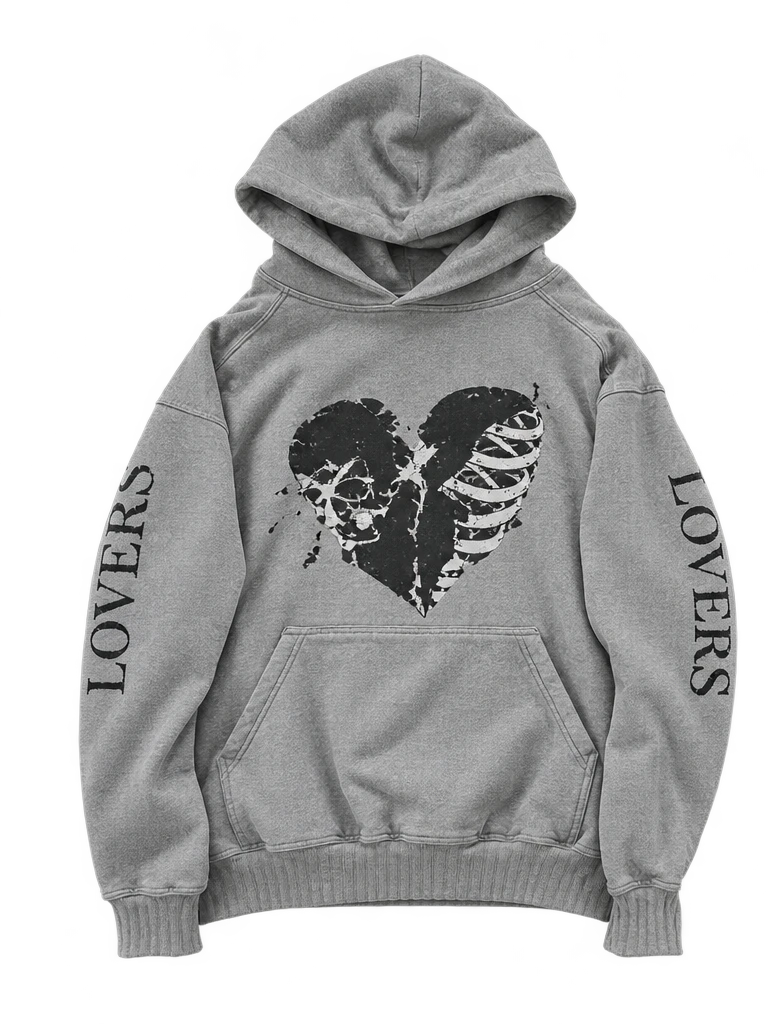 Amiri «Lovers» Bouclé Heart Hoodie