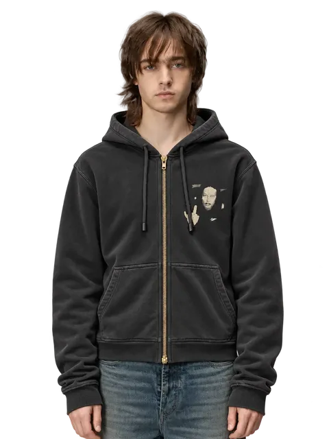 Rick Owens DRKSHDW FW08 «Stag» Kembra Pfahler Print Jason Zip-Up Hoodie