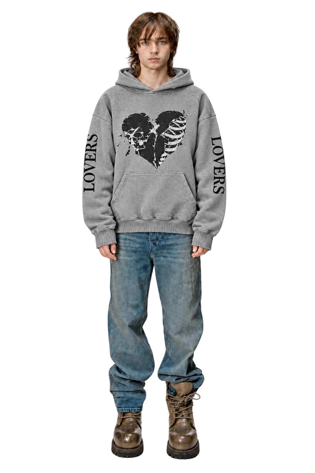 Amiri «Lovers» Bouclé Heart Hoodie