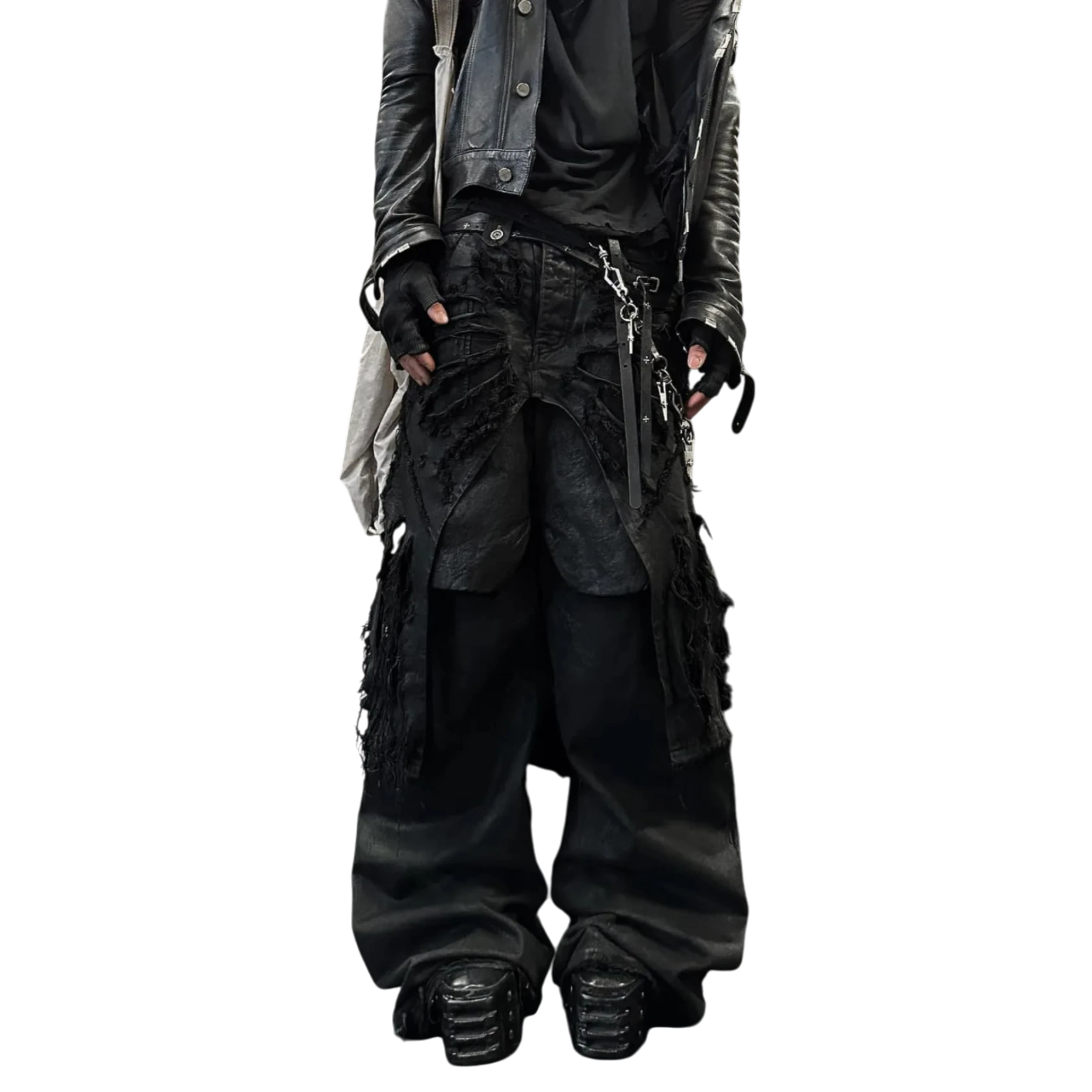 Shine Luxury Studios Irinestar Layered Distressed Inserted Flared