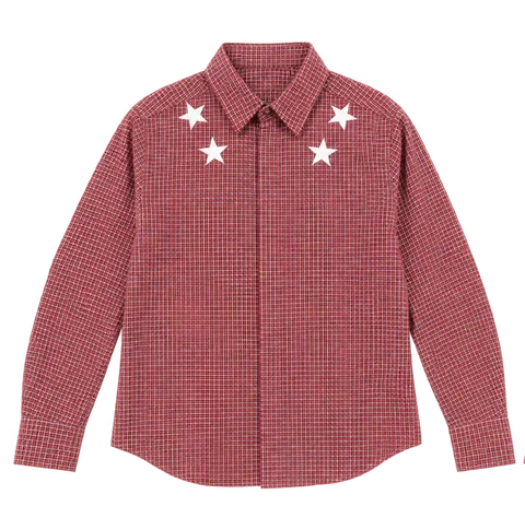 Givenchy Star Neckline Checked Shirt