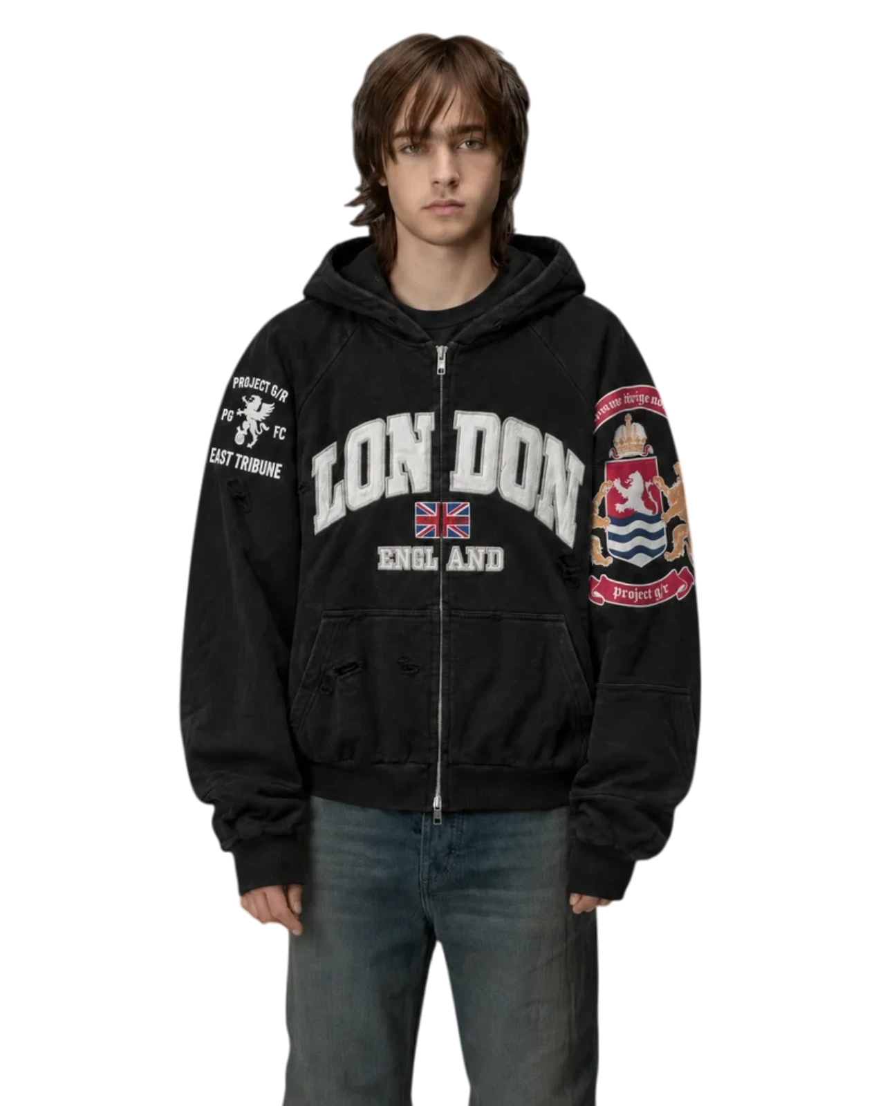 Project G/R Reconstructed Folded Zip Hoodie