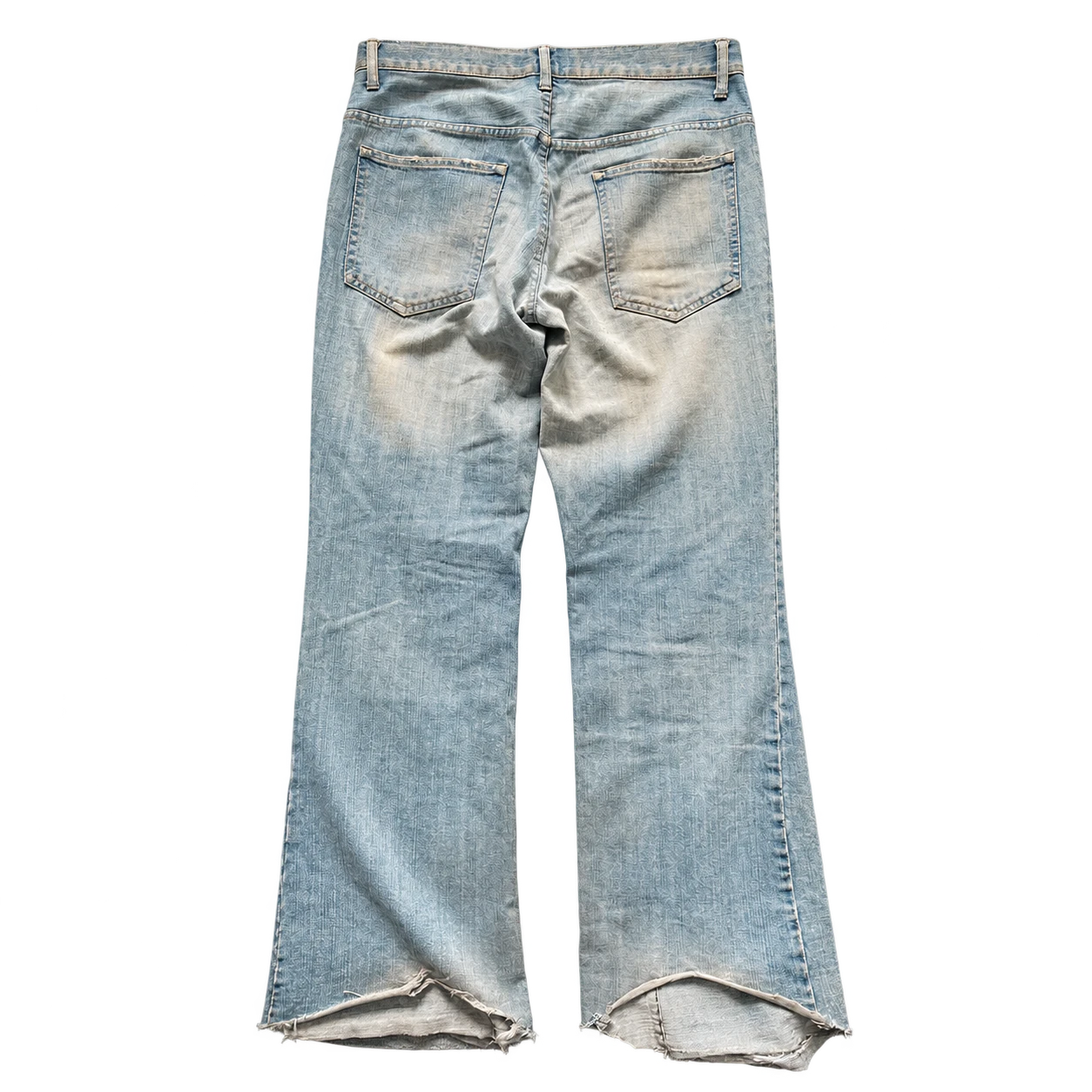 Attachment Distressed Flared Bootcut Denim