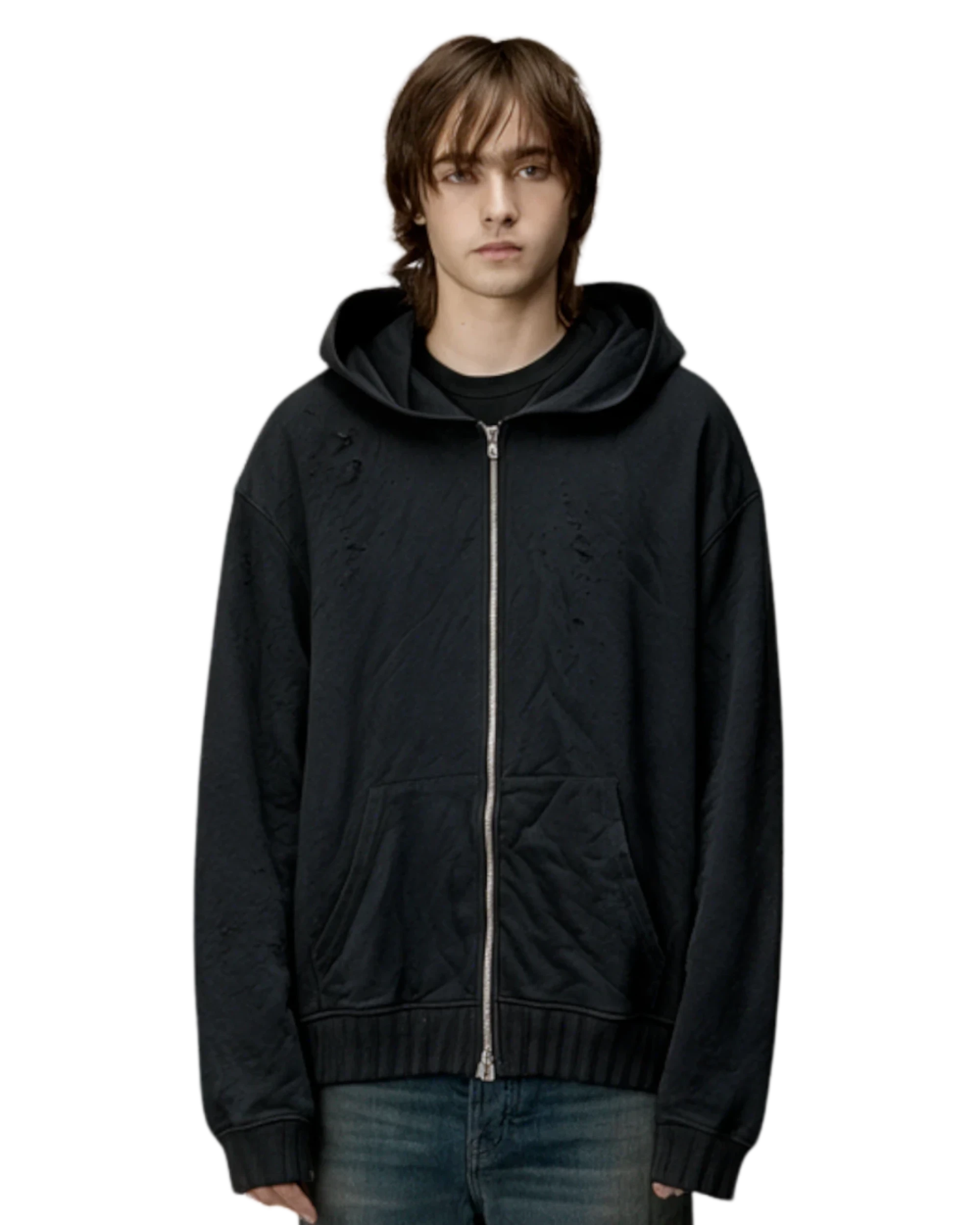 Amiri Shotgun Distressed Zip-Hoodie