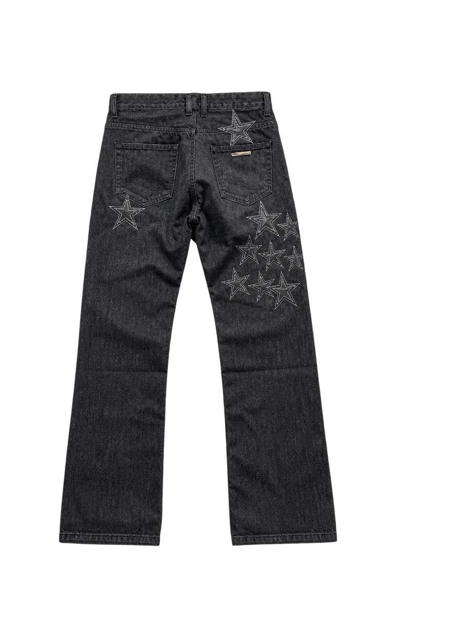 Chrome Hearts Leather Star Patch Jeans