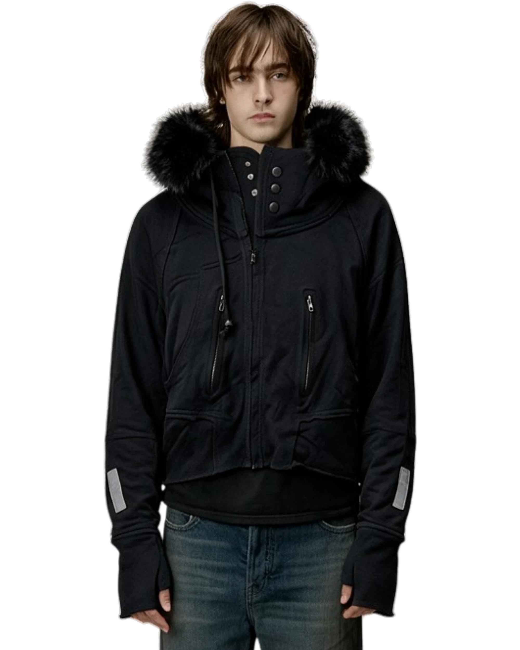 LGB Cropped Fur Zip-Hoodie Type