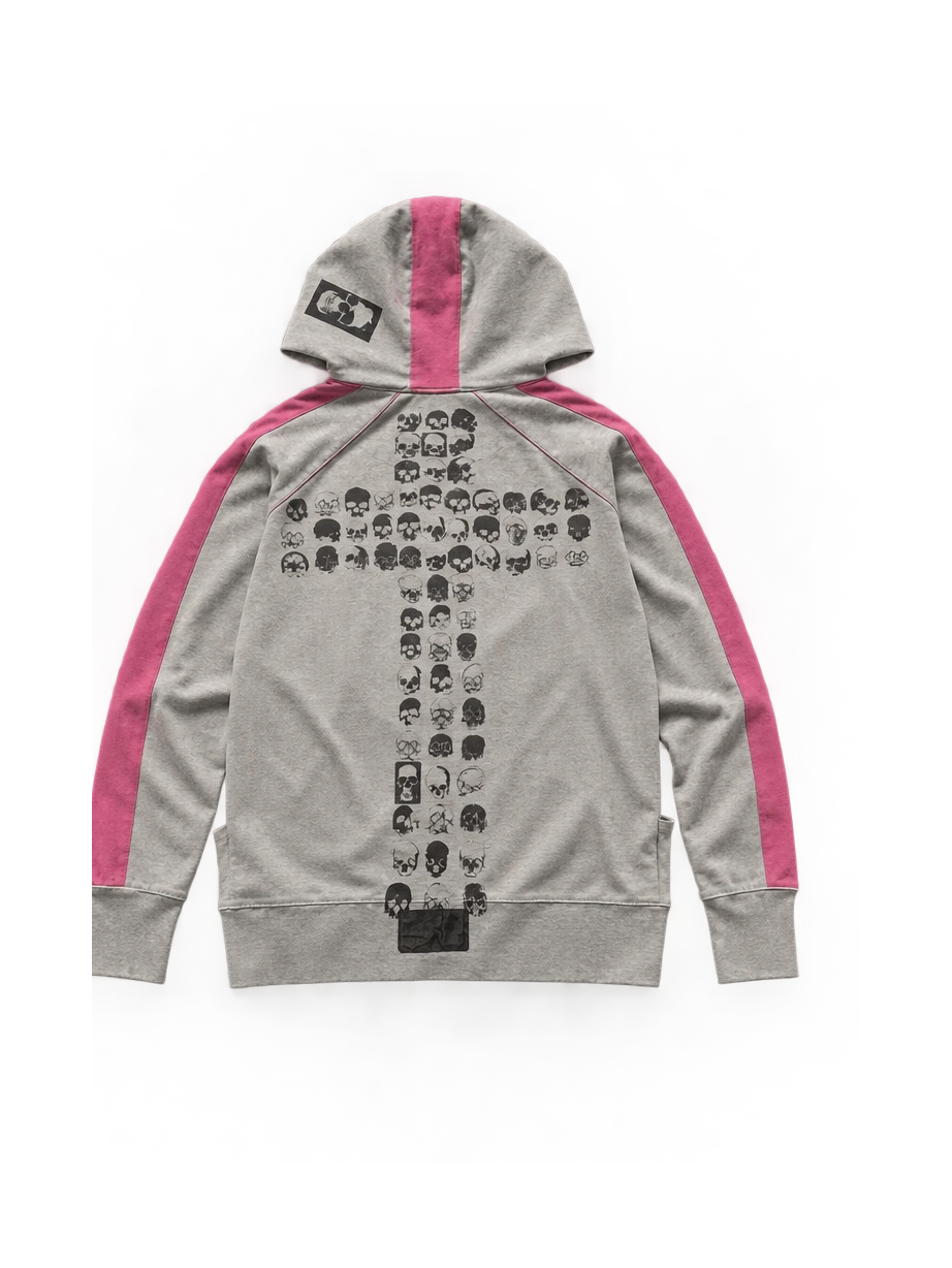 L.G.B. AW07 "Skulls Cross" Panel Boxer Hoodie