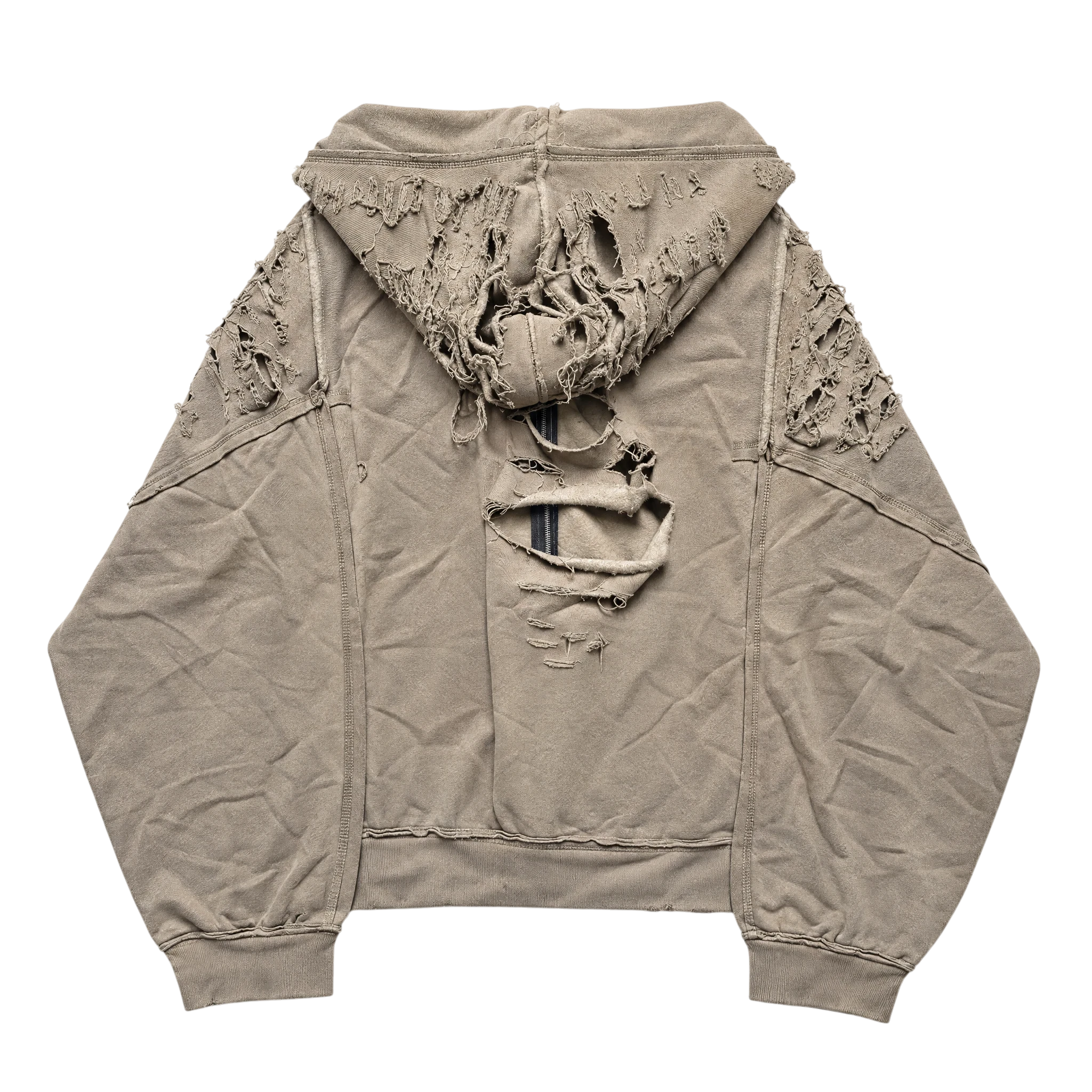 Latui Atelier Distressed Oversized Zip Hoodie