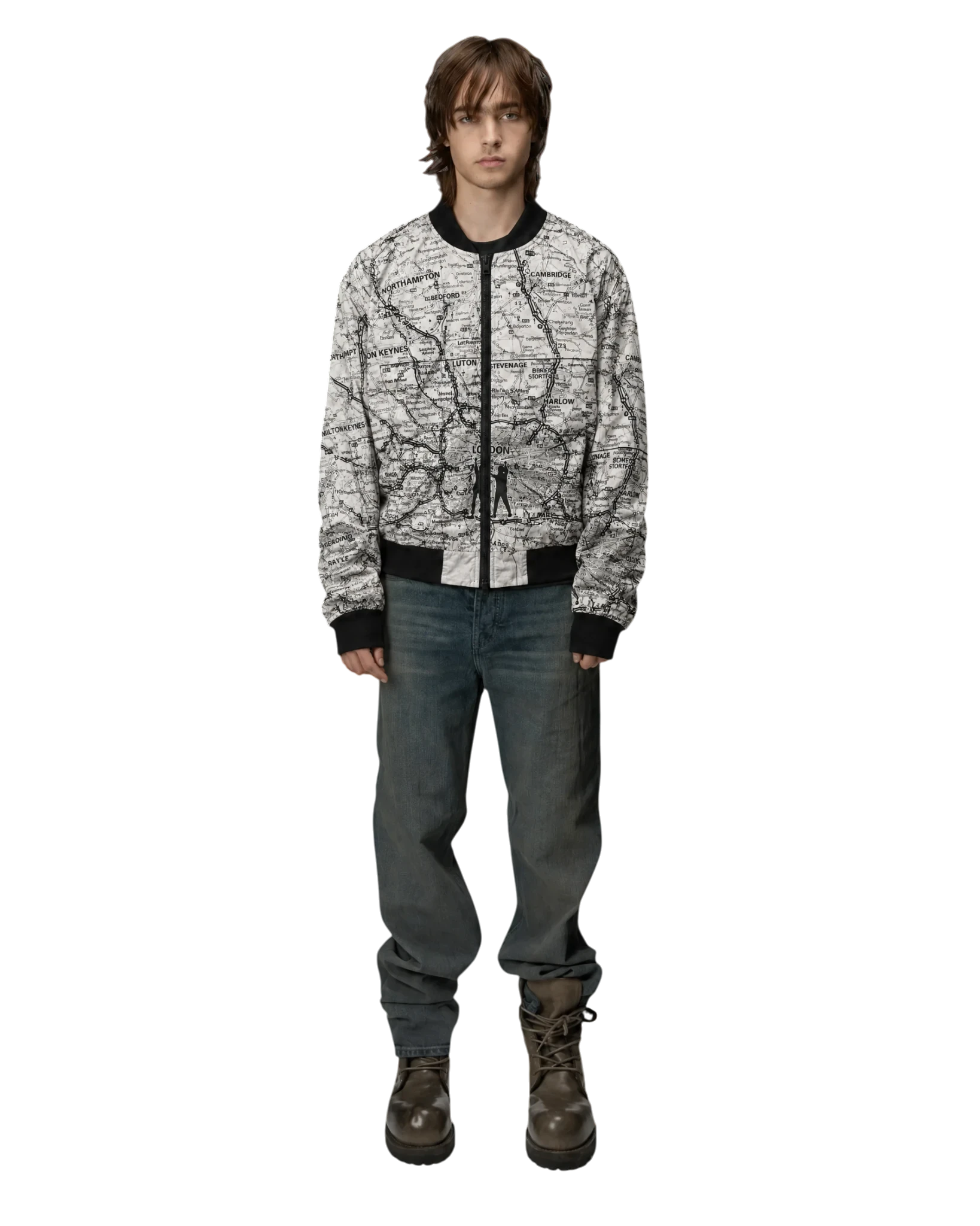 Number (N)ine SS04 London Map Zip-Hoodie