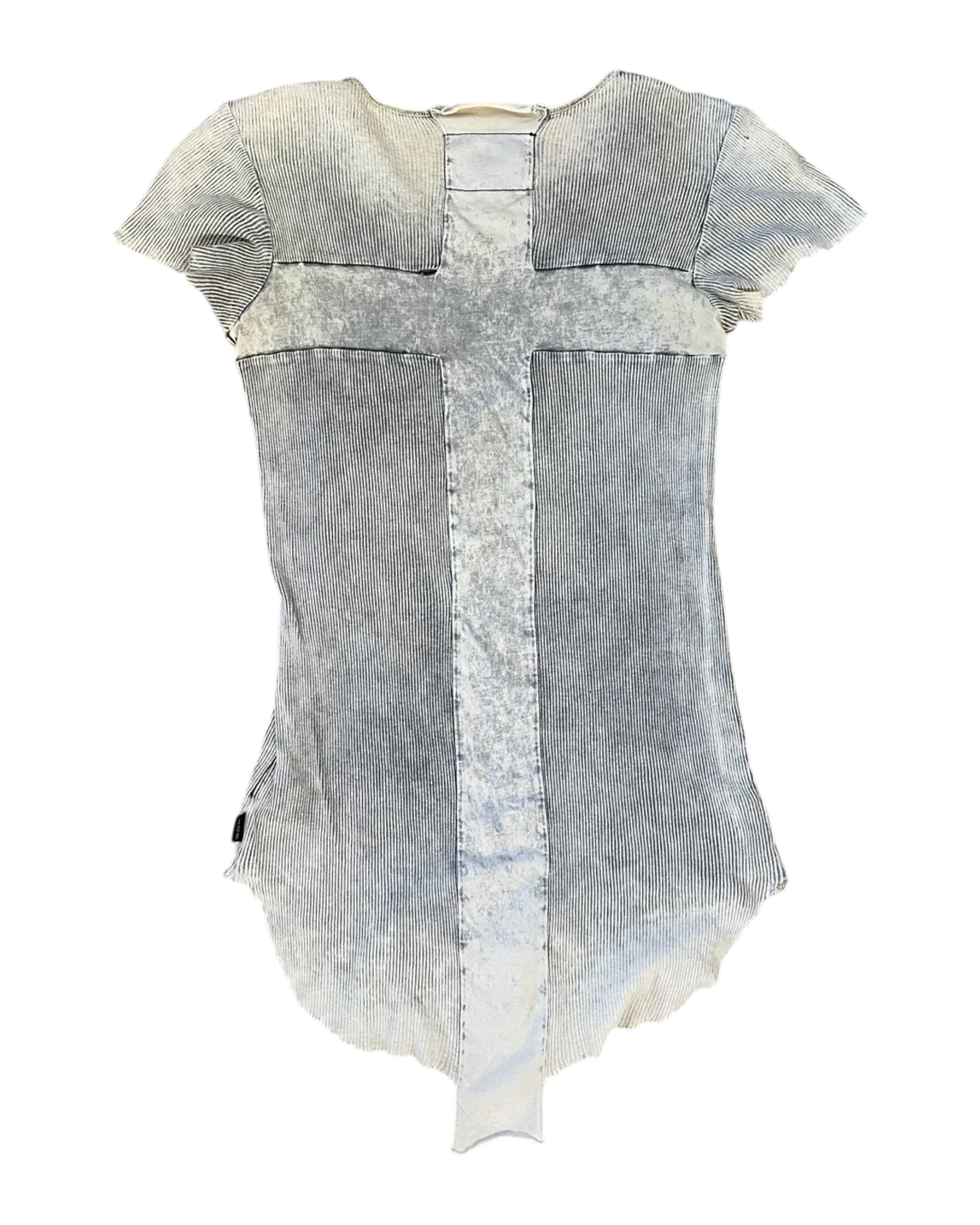 L.G.B. Back Cross Ribbed Elongated Tee