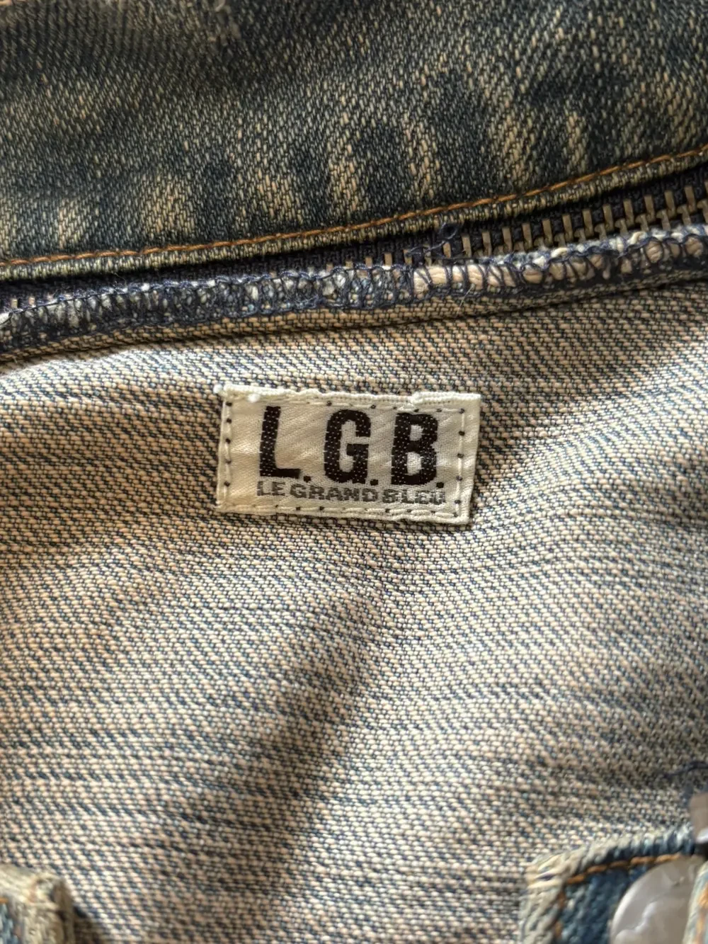 L.G.B. 00s Archive Bleach Distressed Denim Jacket