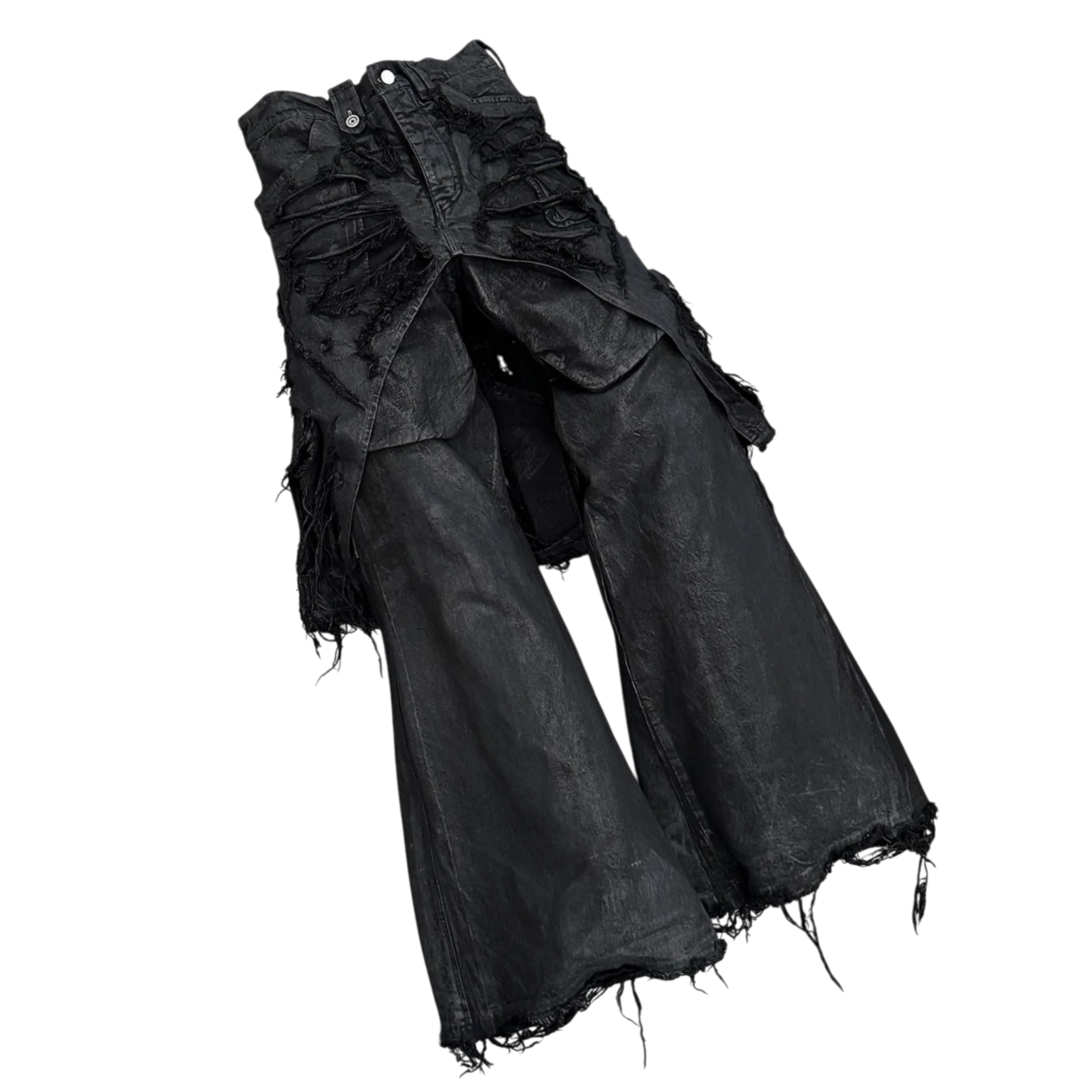 Shine Luxury Studios Irinestar Layered Distressed Inserted Flared