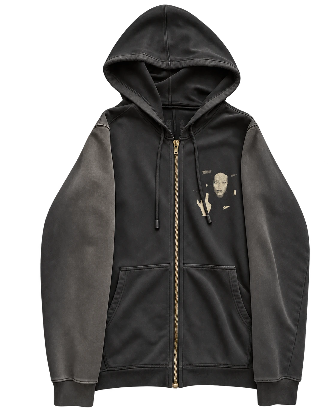 Rick Owens DRKSHDW FW08 «Stag» Kembra Pfahler Print Jason Zip-Up Hoodie