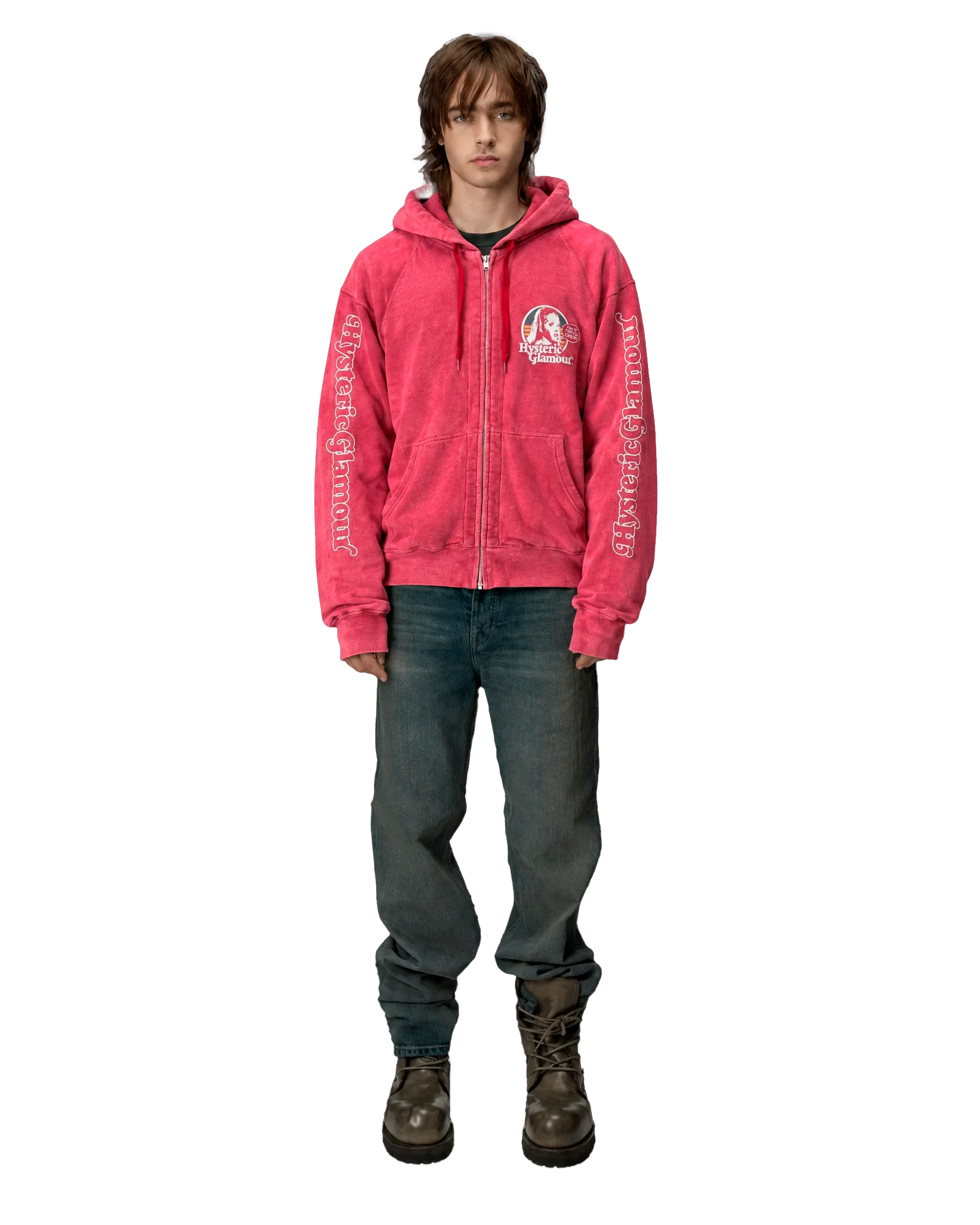 Hysteric Glamour «American Girl» Graphic Sleeve Zip-Up Hoodie