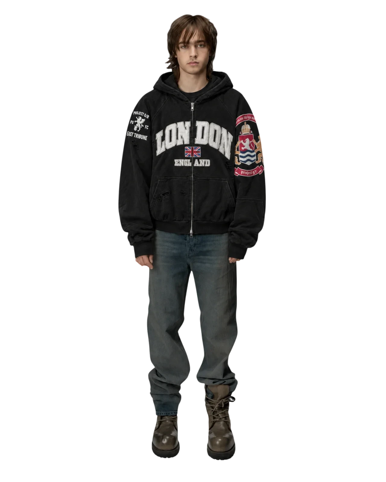 Project G/R Reconstructed Folded Zip Hoodie