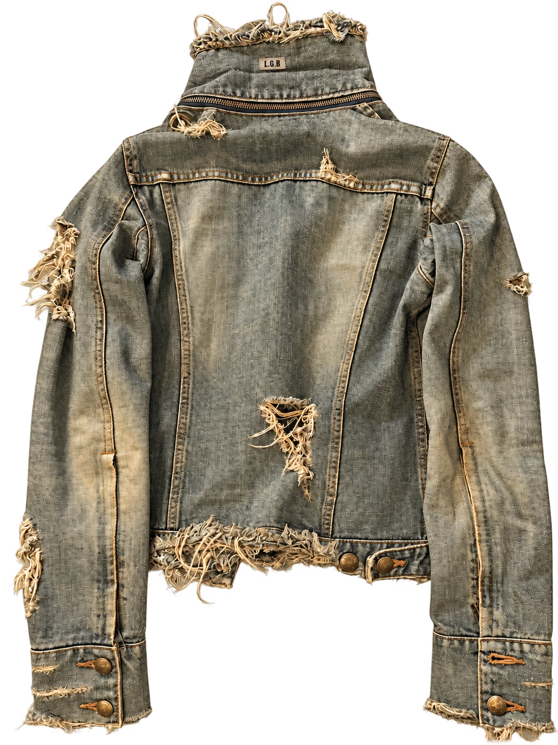 L.G.B. 00s Archive Bleach Distressed Denim Jacket