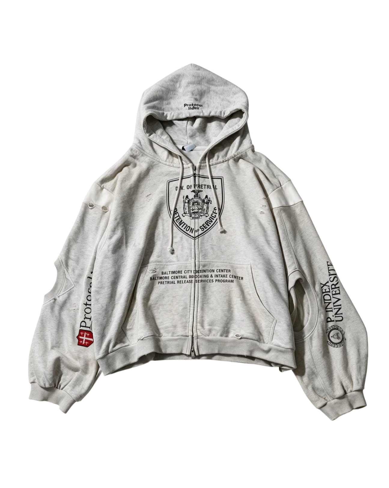 Protocol Index Reconstructed Zip Hoodie