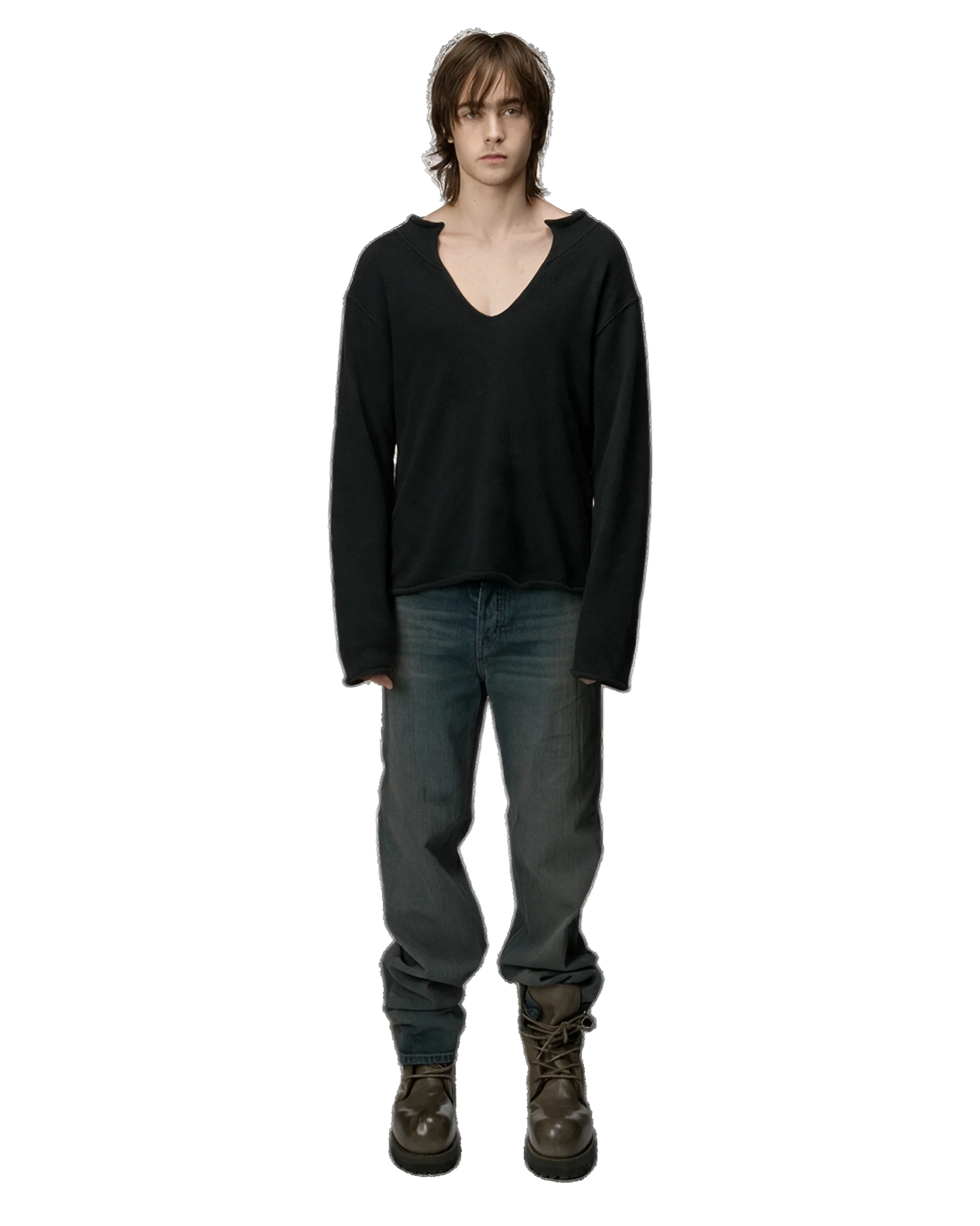 No Faith Studios V Knit Sweater/Long Sleeve