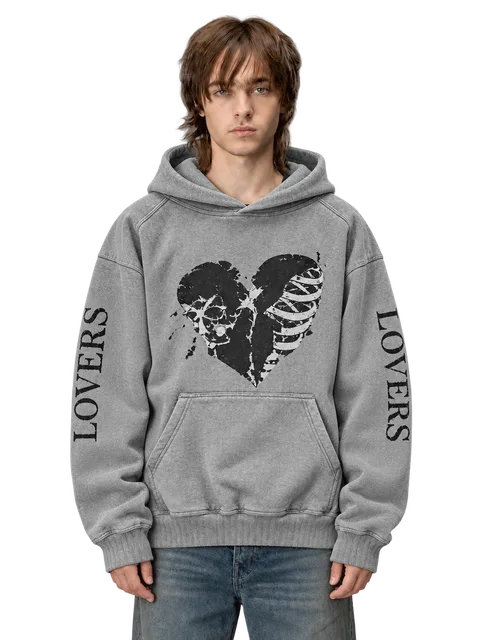 Amiri «Lovers» Bouclé Heart Hoodie