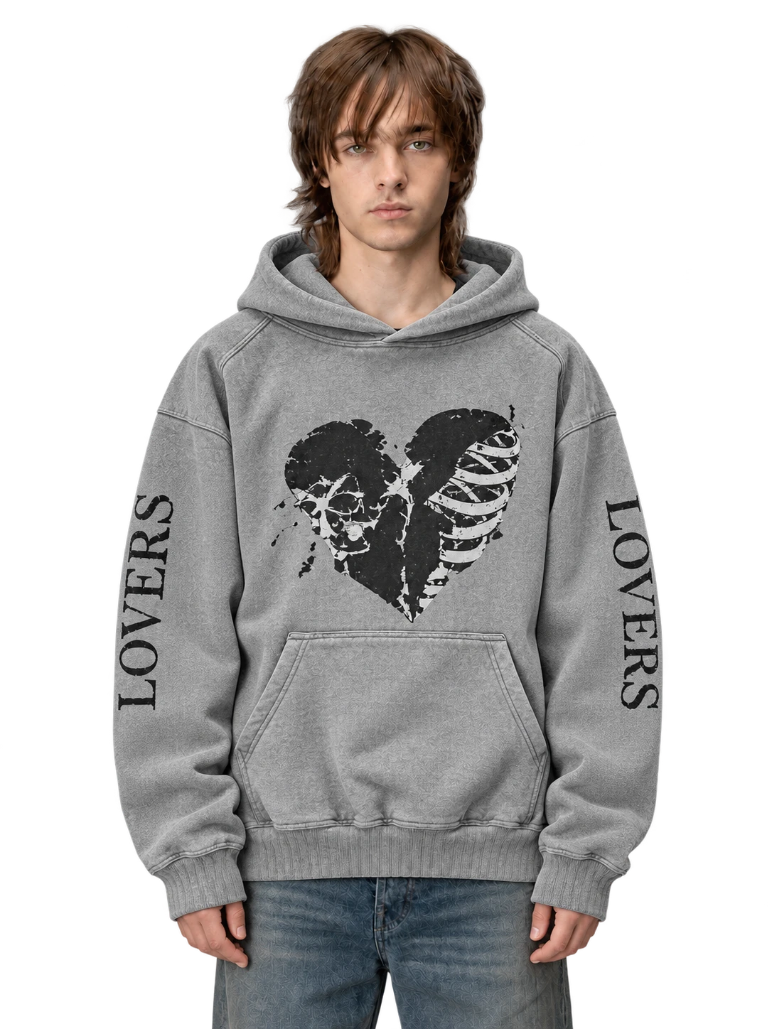 Amiri «Lovers» Bouclé Heart Hoodie