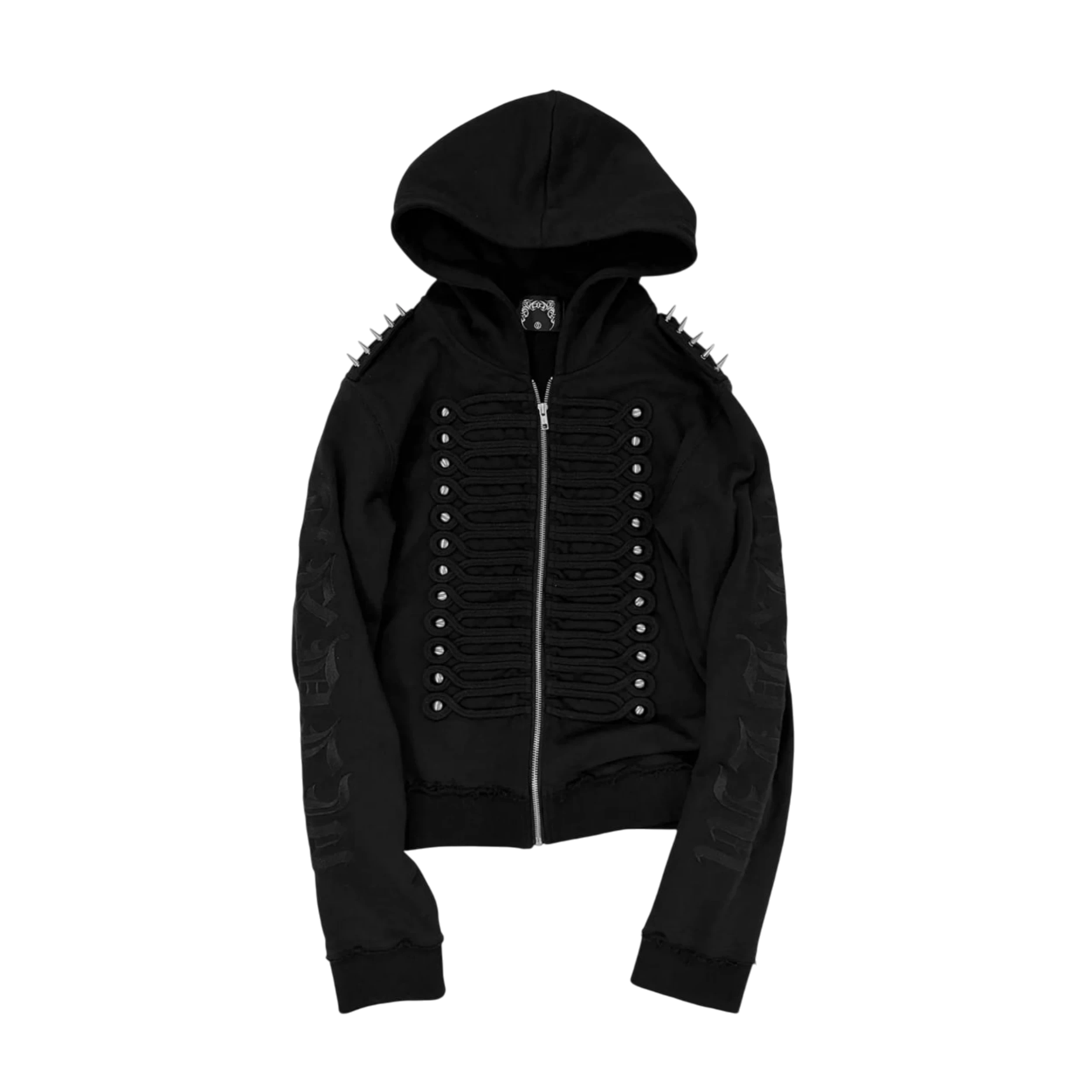 Ucantbelikeme 2000S Napoleon Court Corded Knot Rivet Zip Hoodie
